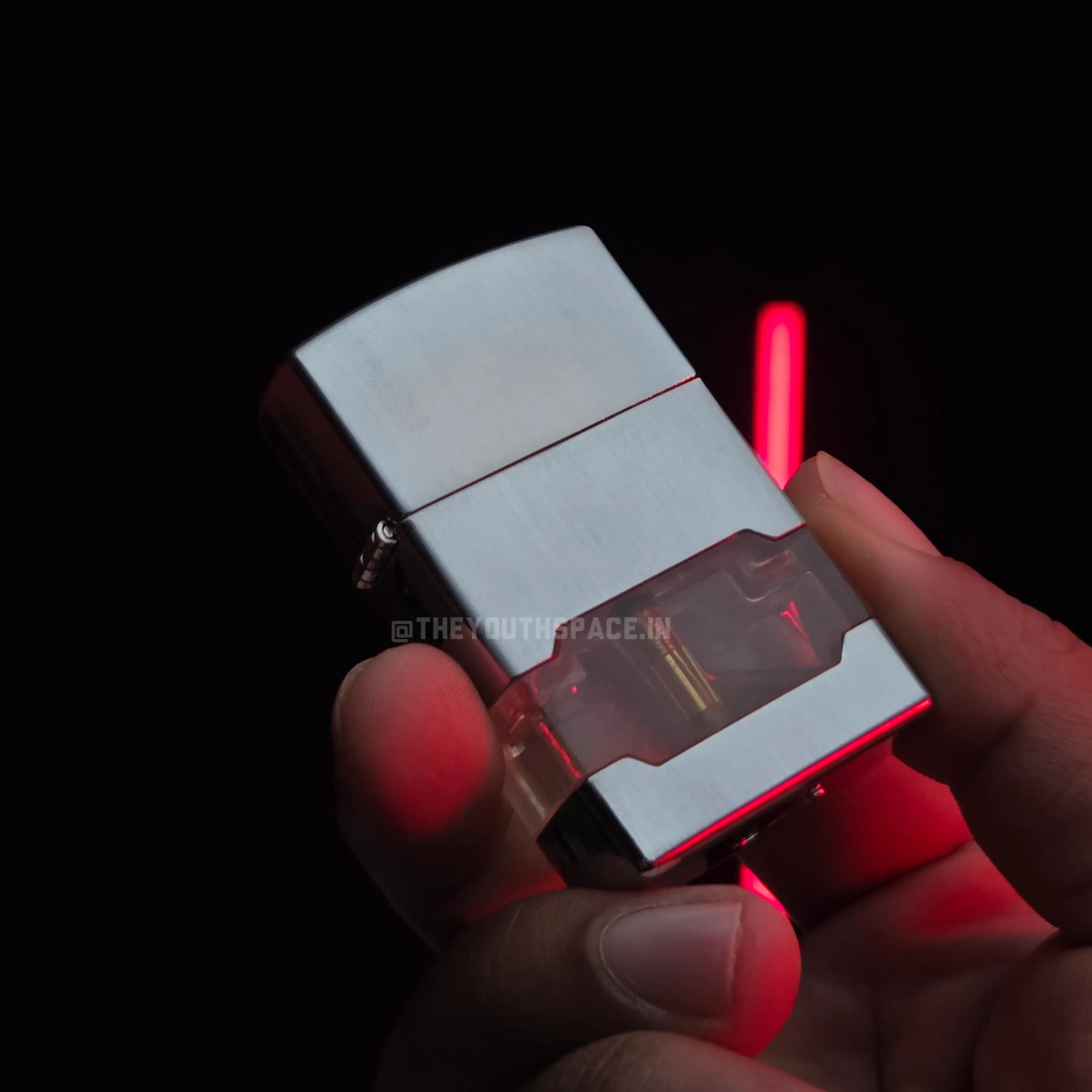 Lumi Tank Red Flame Jet Lighter (Metallic)