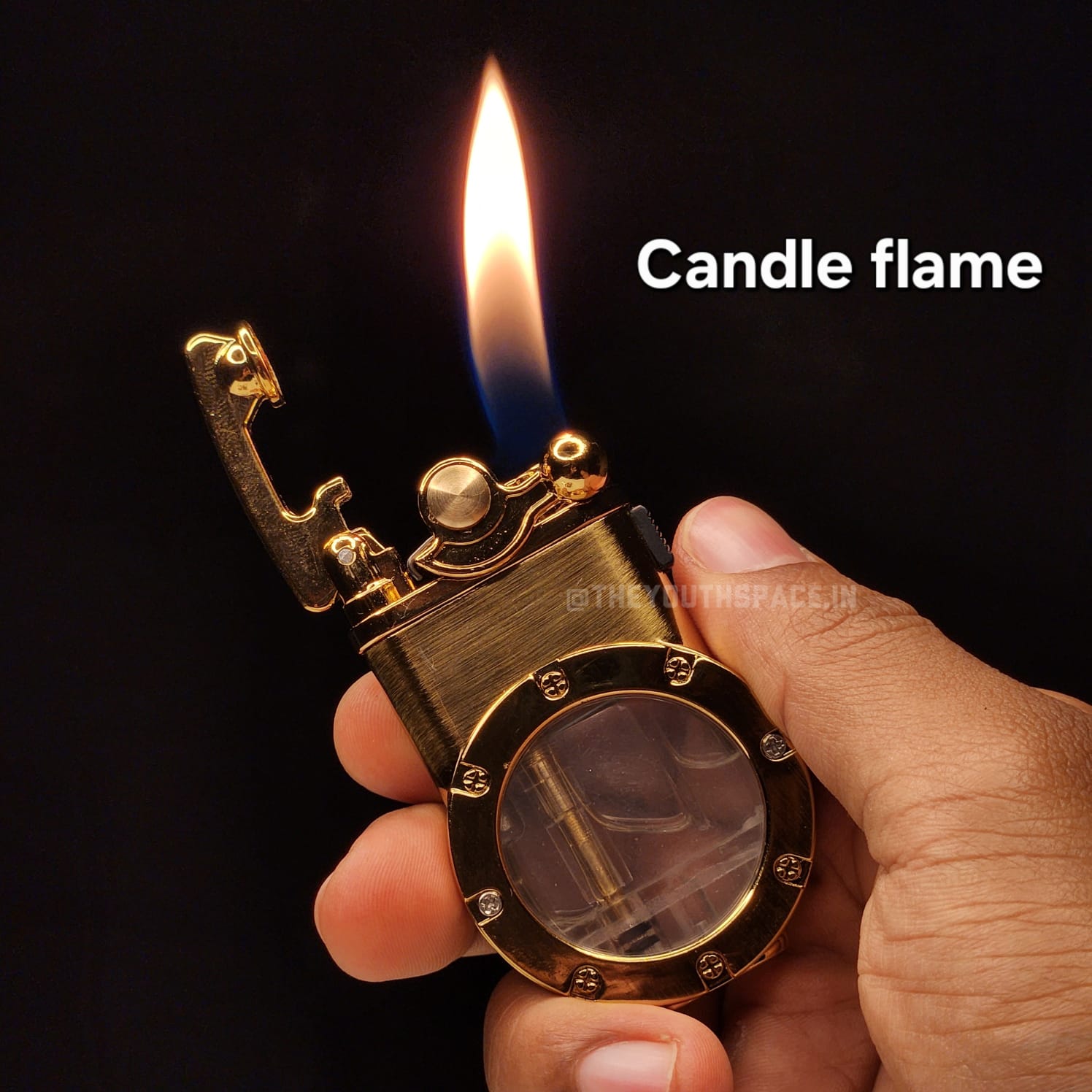 Vintage Style Dual Mode Visible Fuel Tank Lighter (Metallic)