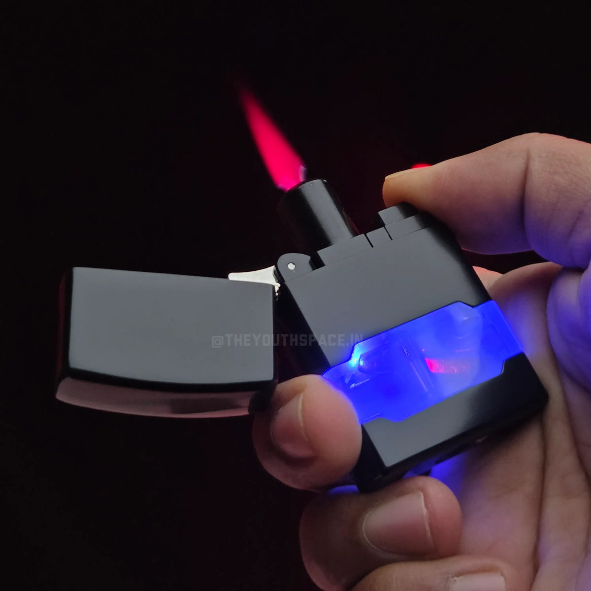 Lumi Tank Red Flame Jet Lighter (Metallic)