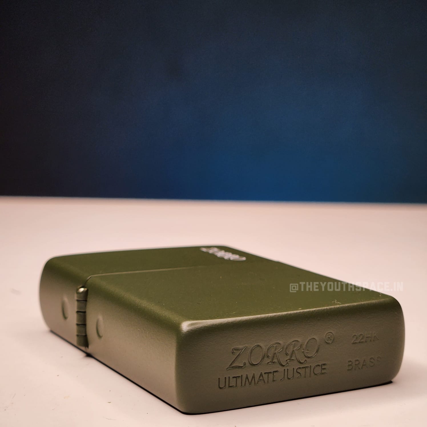 ZORRO ULTIMATE JUSTICE BRASS METALLIC OLIVE GREEN COLOR LIGHTER 22HK