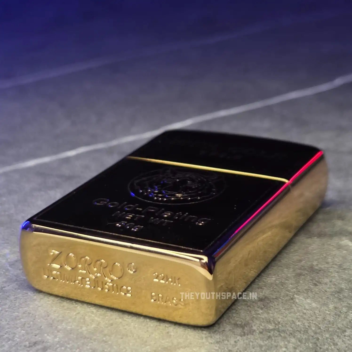 ZORRO ULTIMATE JUSTICE BRASS 999.9 FINE GOLD BAR LIGHTER 22HK