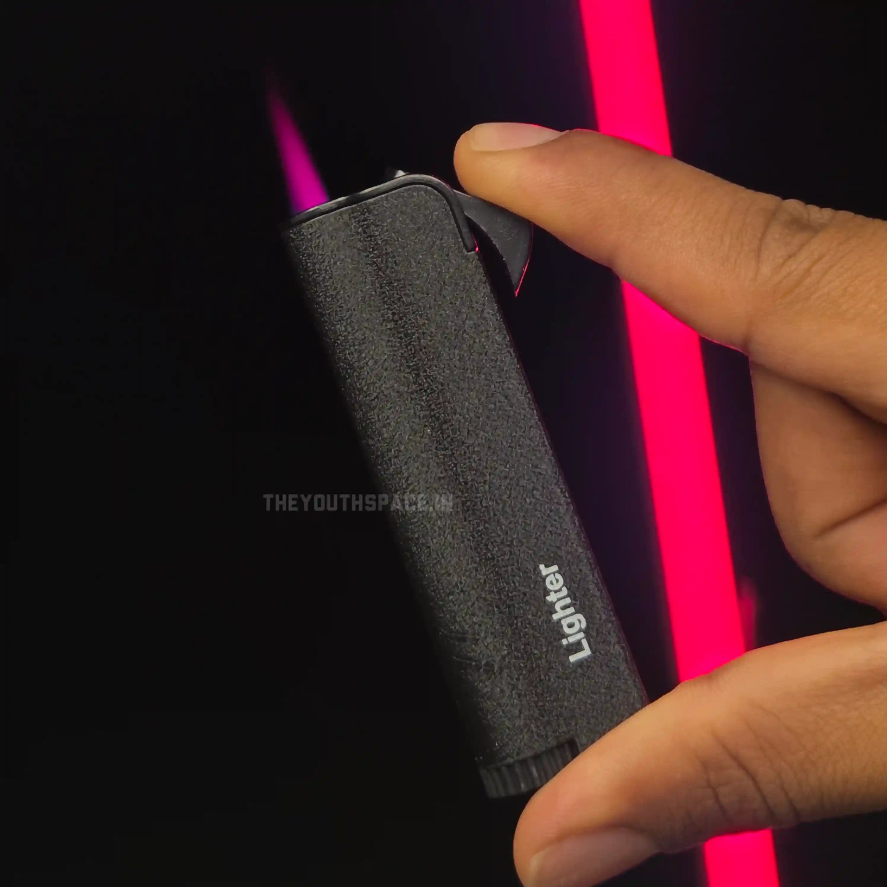 Textured Slender Red Flame Jet Lighter