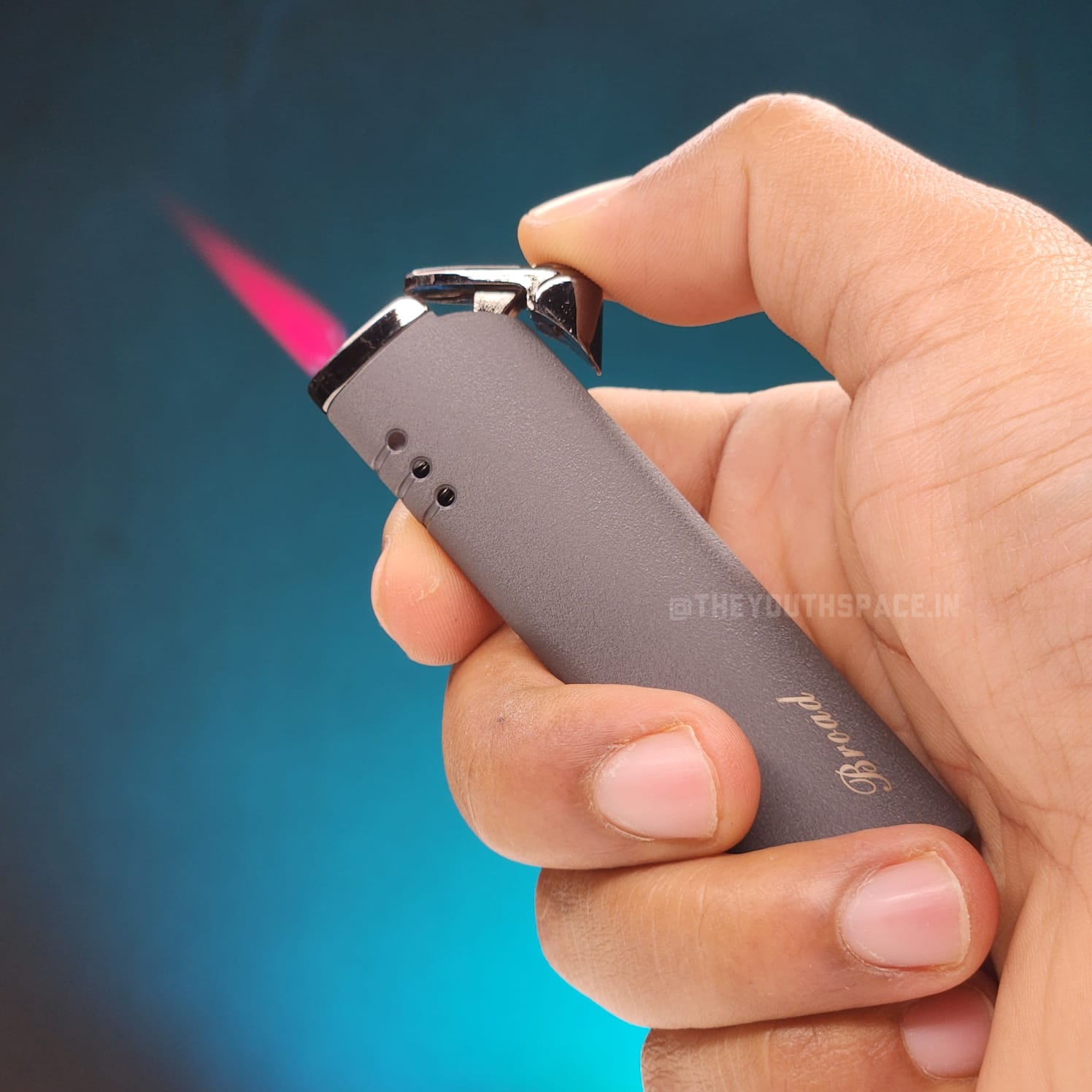 Slender Matte Red Flame Jet Lighter (Metallic)