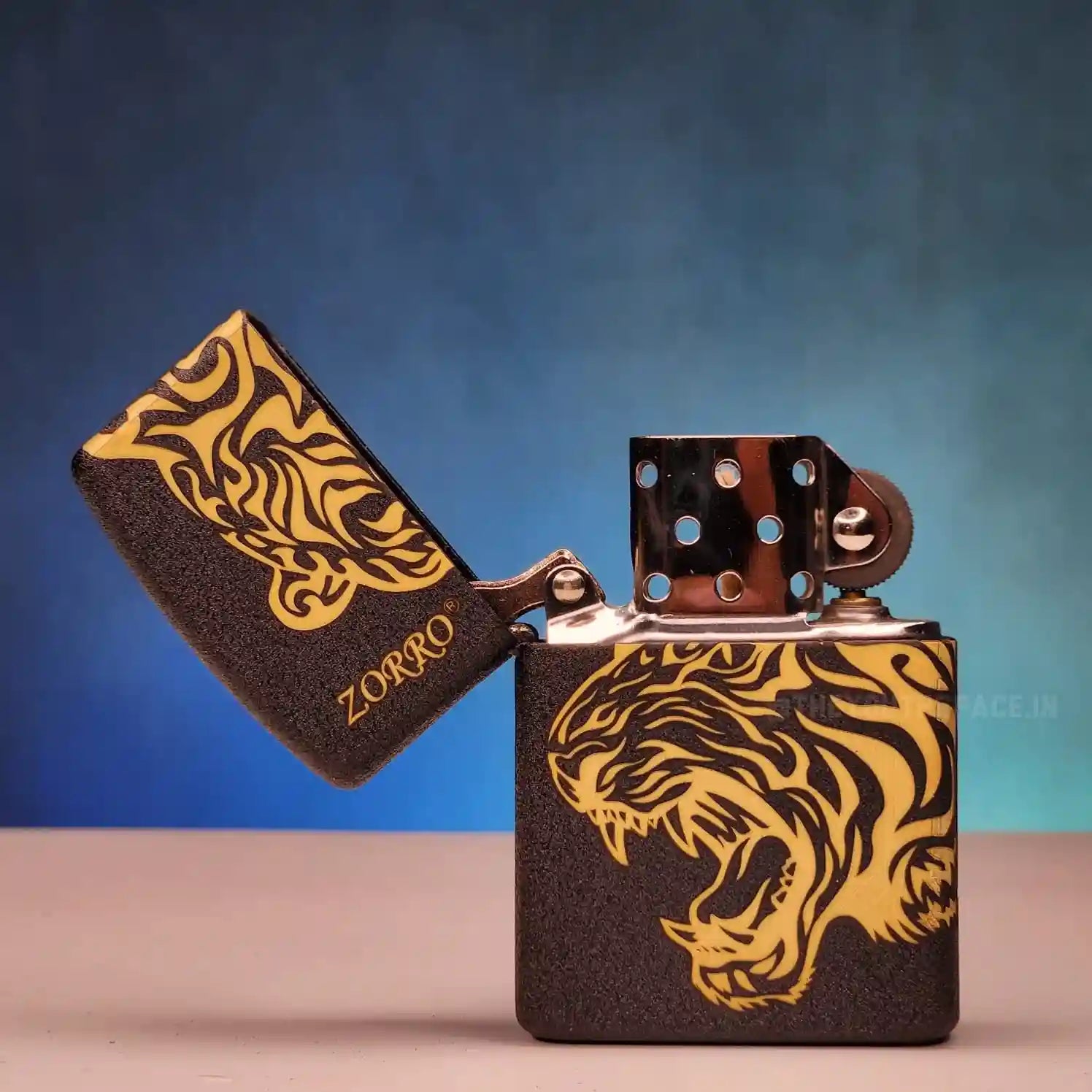 ZORRO ULTIMATE JUSTICE BRASS TIGER FACE LIGHTER 23HK