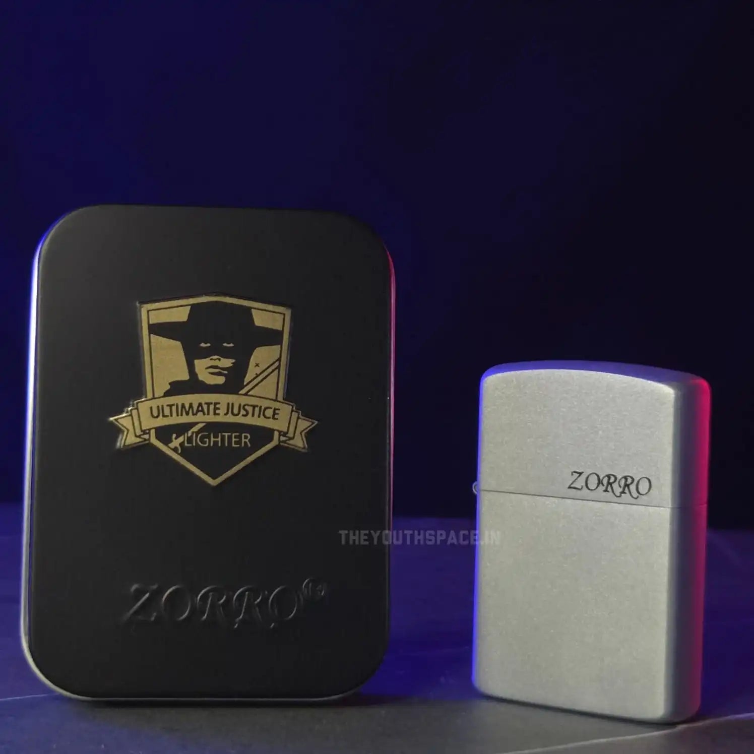 ZORRO ULTIMATE JUSTICE BRASS MATTE SILVER LIGHTER 22HK