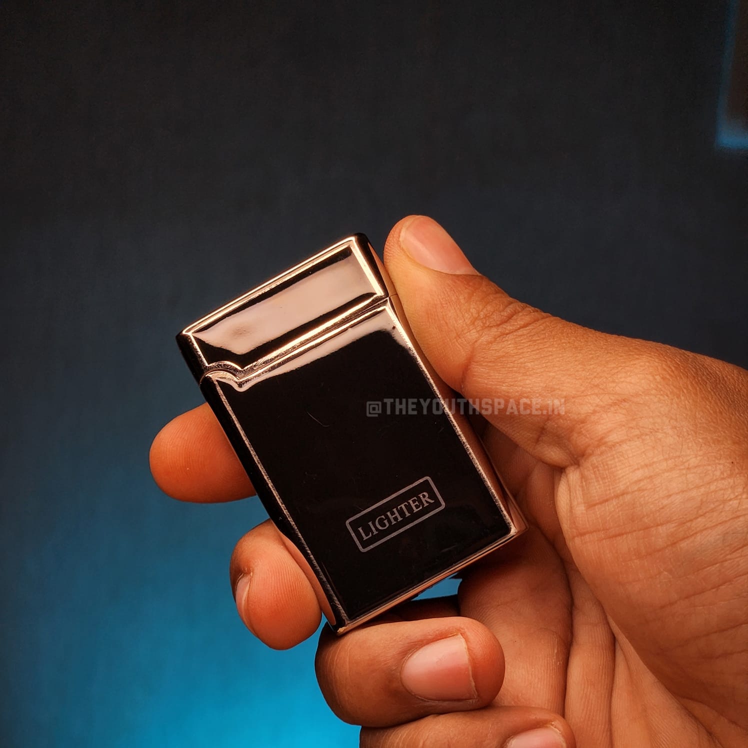 Black Glossy Red Flame Jet Lighter (Metallic)