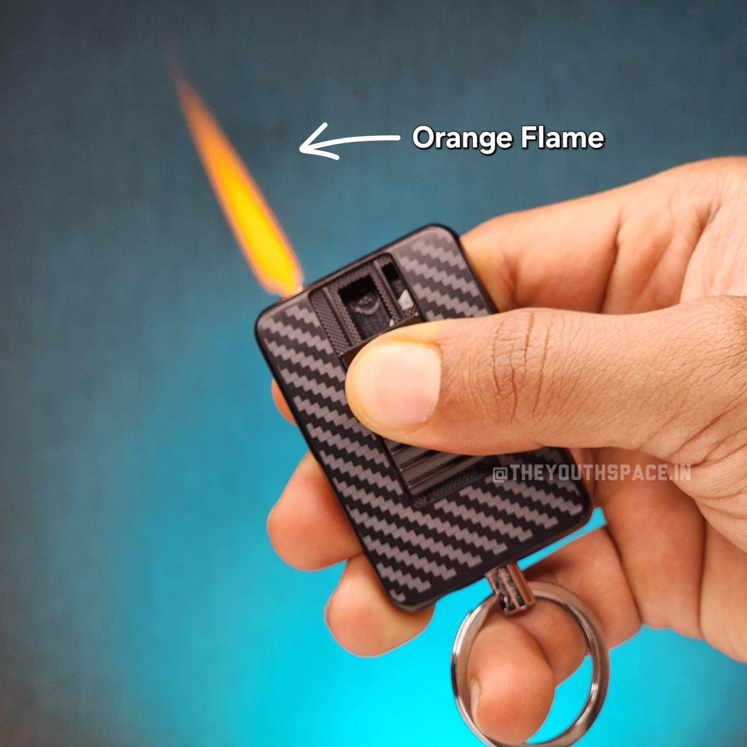 Carbon Ignite Orange Flame Lighter (Metallic)