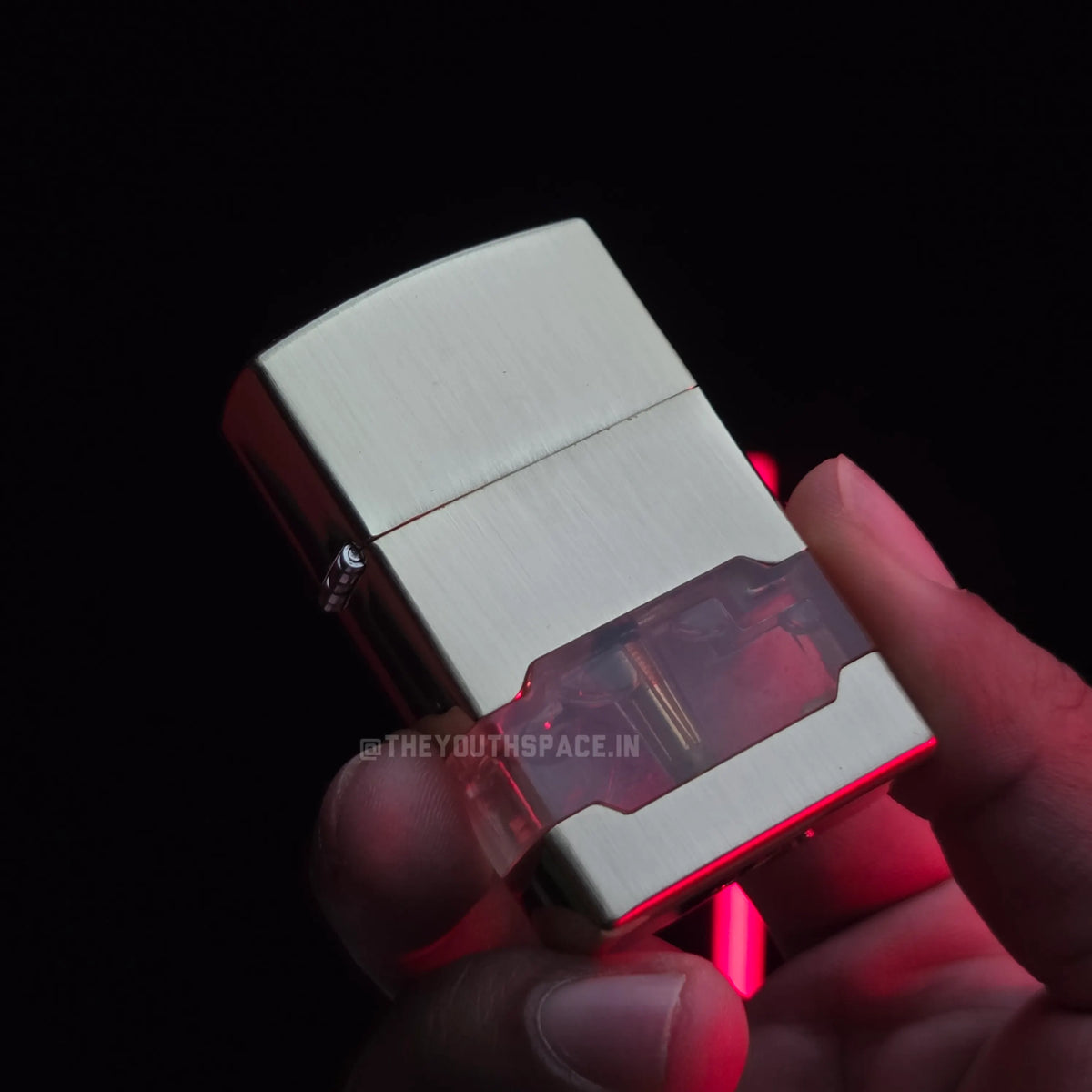 Lumi Tank Red Flame Jet Lighter (Metallic)