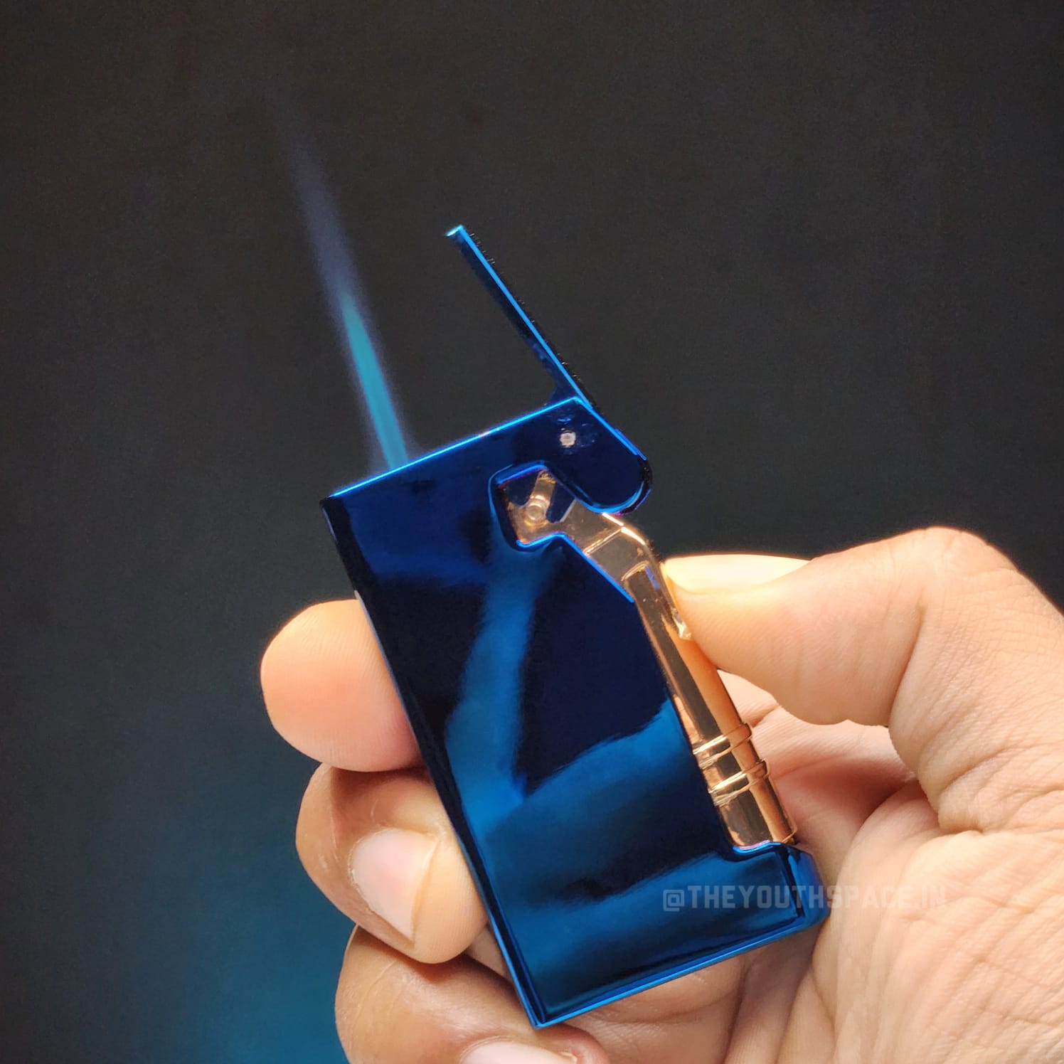 Mechanical Side Press Jet Flame Lighter (Metallic)