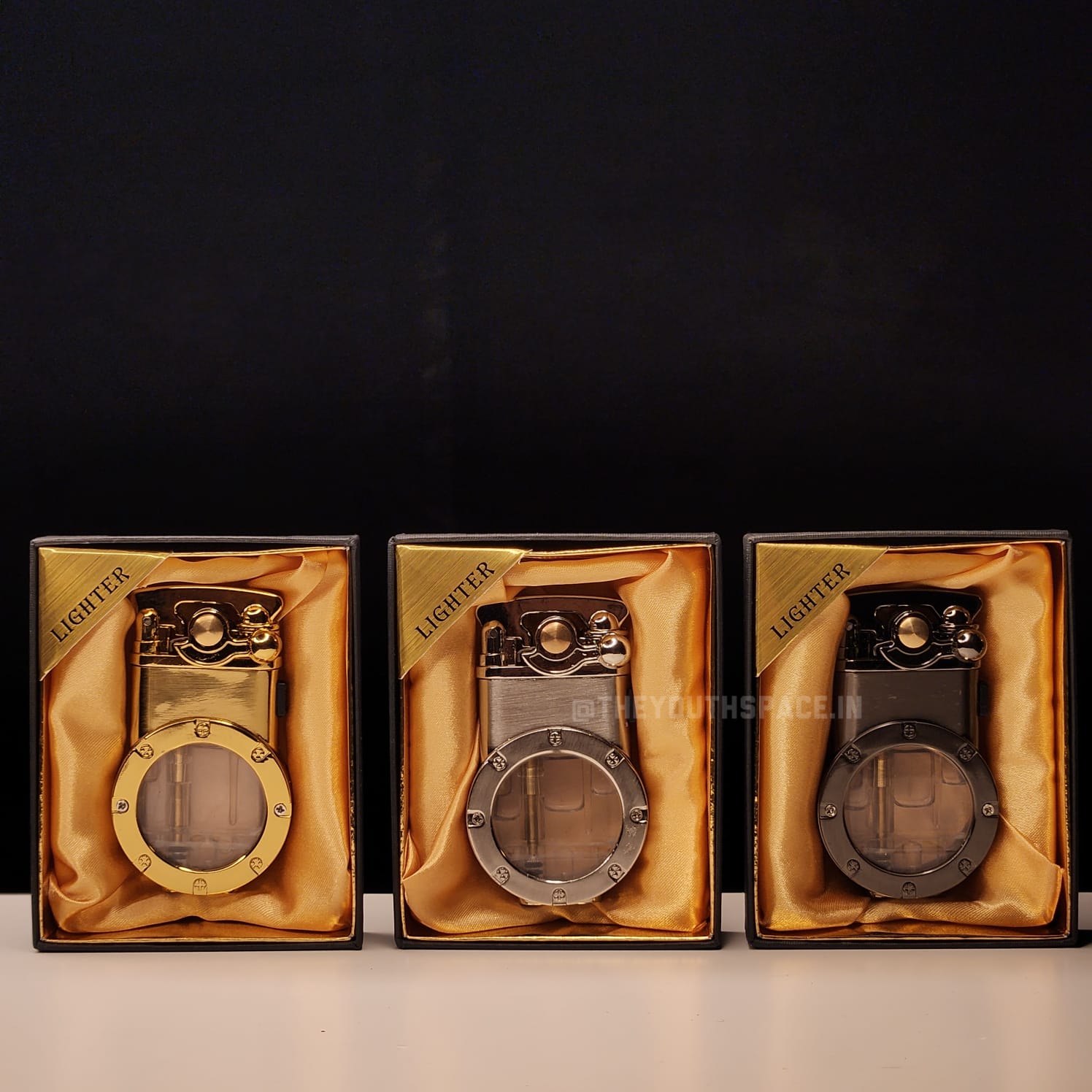 Vintage Style Dual Mode Visible Fuel Tank Lighter (Metallic)