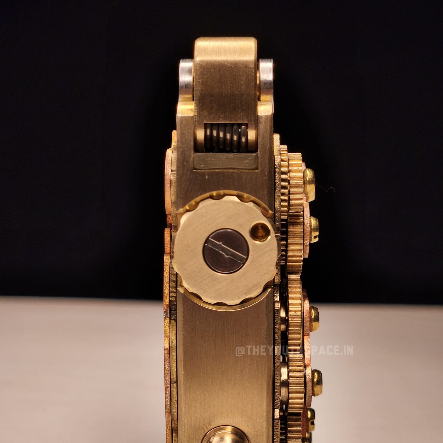Premium Vintage Brass Steam Punk Mechanical Gear Linkage Automatic Lighter