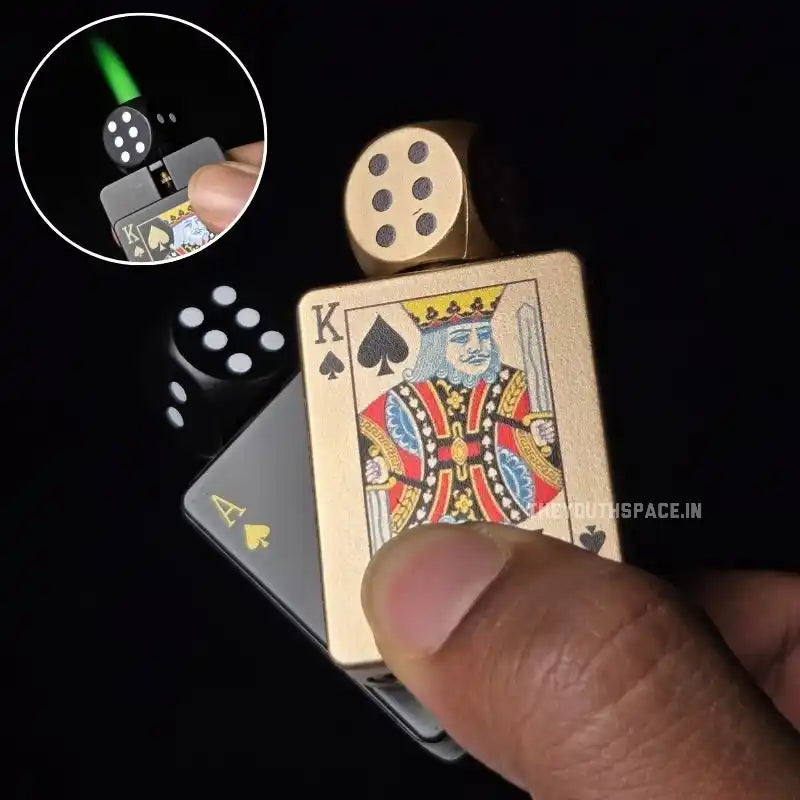 Dice green jet flame spinner lighter