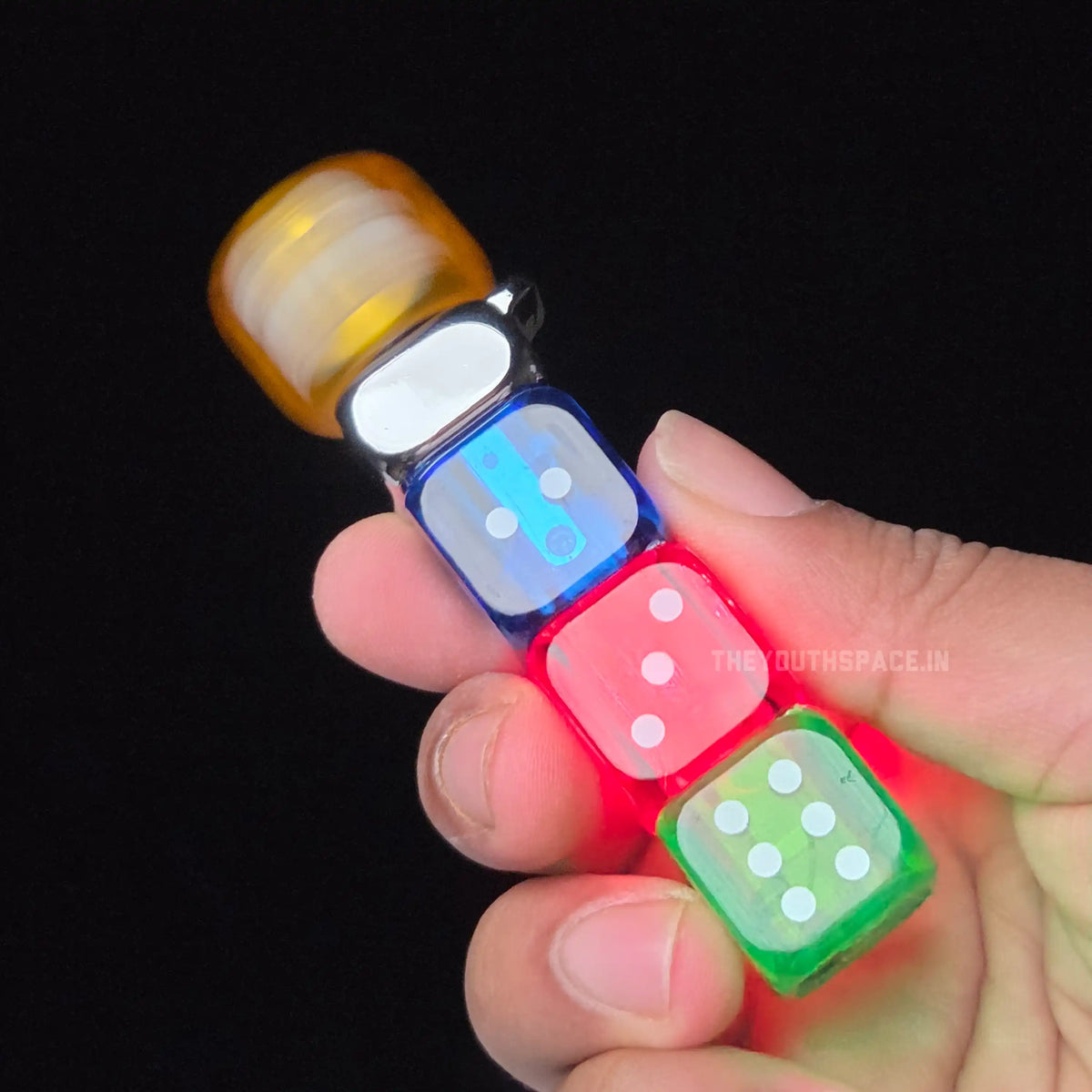 Glowing Dice Spinner Green Flame Jet Lighter