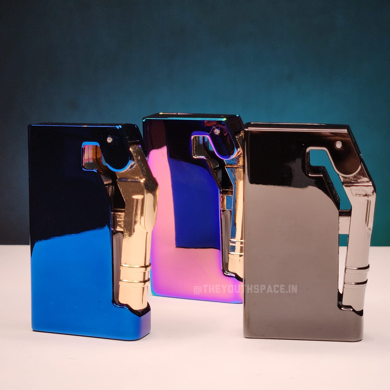 Mechanical Side Press Jet Flame Lighter (Metallic)