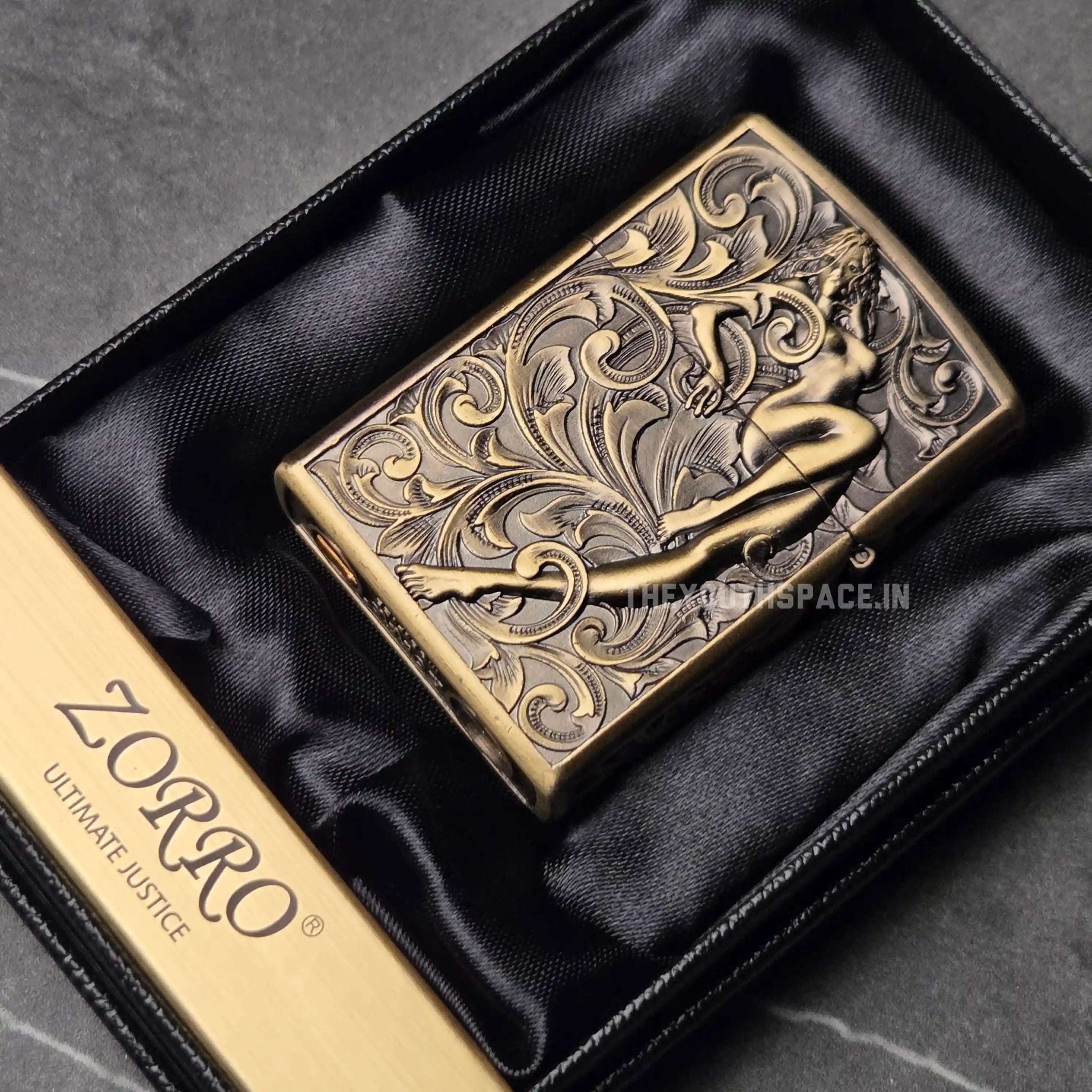 Zorro Ultimate Justice Brass 3D Carved Heavy Armor Mythical Guardian Creature Lighter
