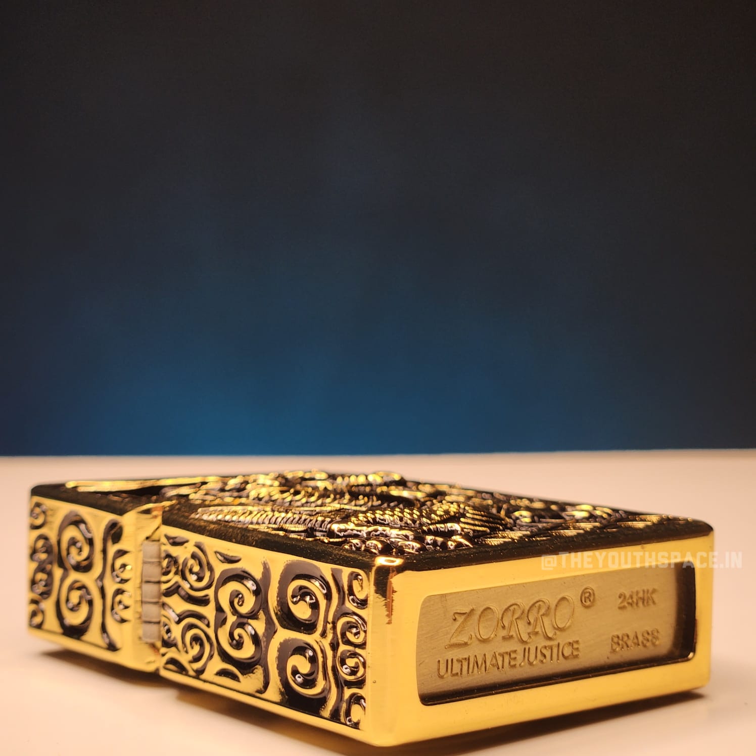Ultra Premium Zorro Ultimate Justice Brass Antique Dragon Embossed Lighter