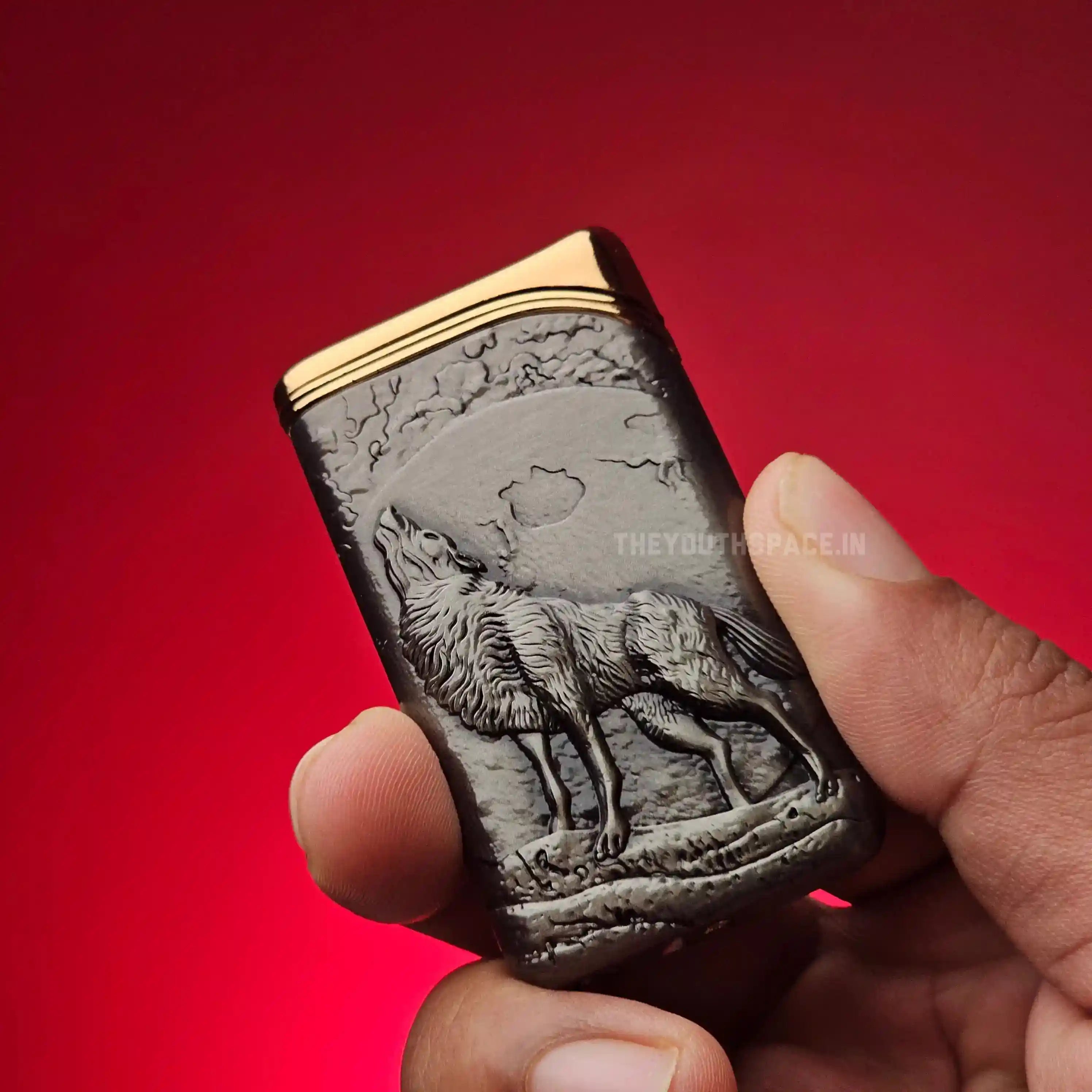 Howling Wolf Antique Lighter