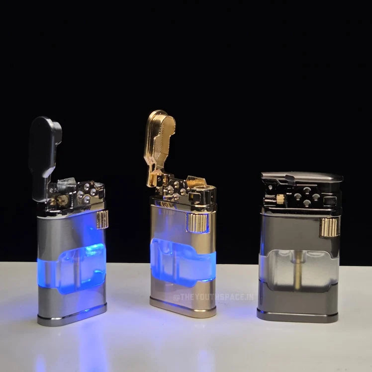 Luma Blue Tank Jet Lighter With LED