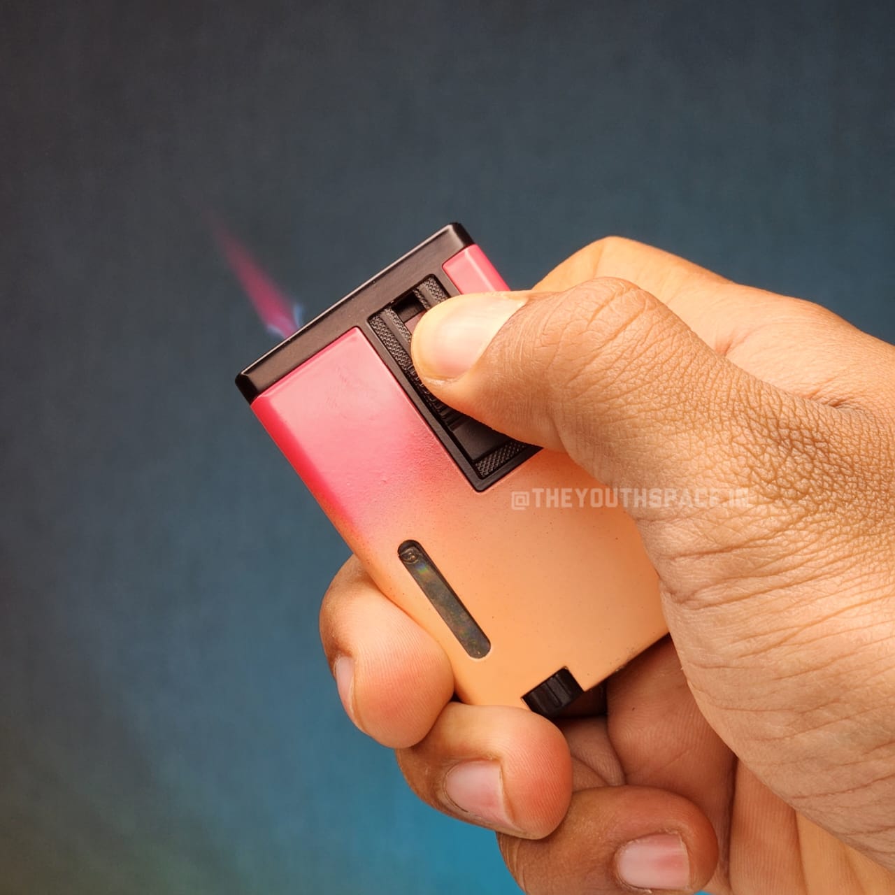 Dual tone Red Flame Jet Ignition Lighter (Metallic)