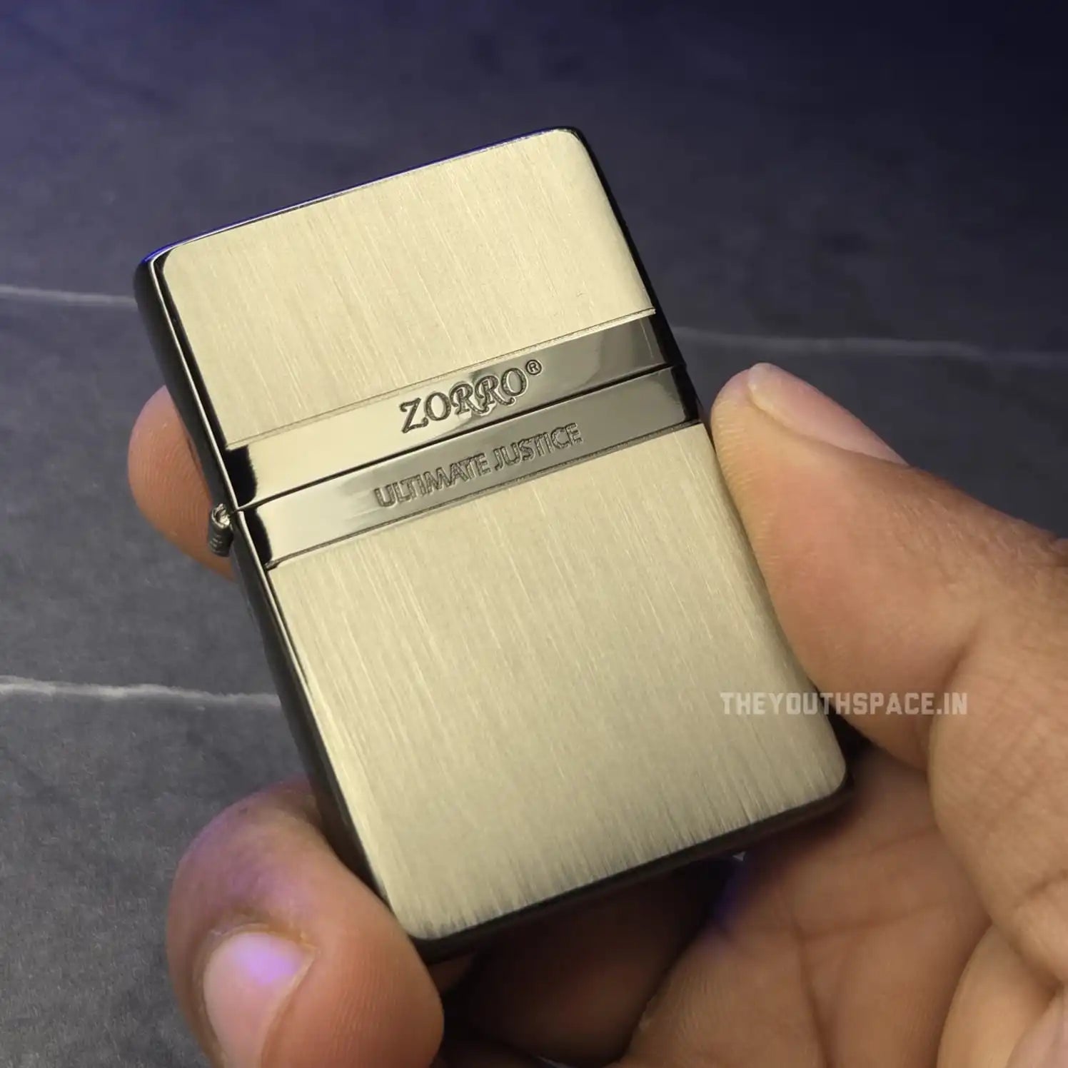 ZORRO ULTIMATE JUSTICE BRASS SEMI SLIM MATTE GREY LIGHTER 22HK