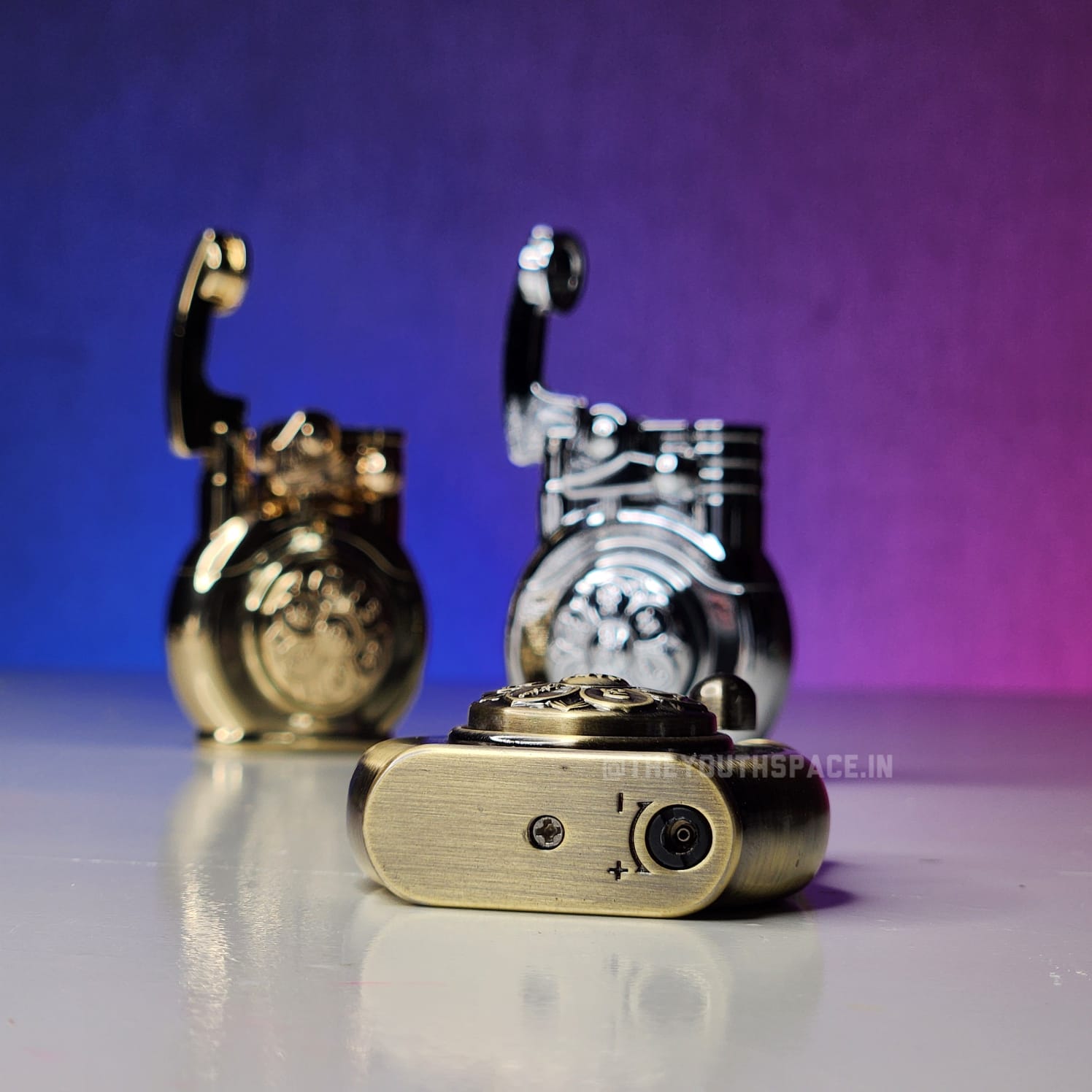 Red Jet Flame Spinner Ignition Lighter (Metallic)