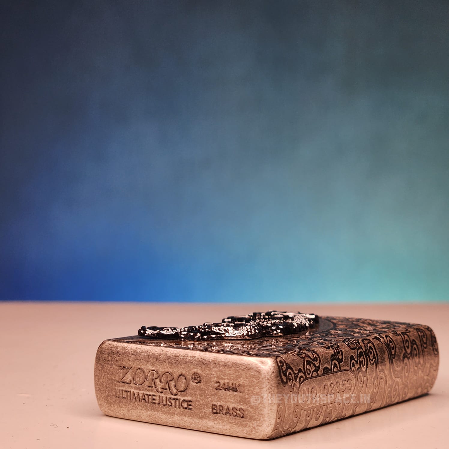 ZORRO ULTIMATE JUSTICE BRASS ANTIQUE DRAGON EMBOSSED LIGHTER 24 HK