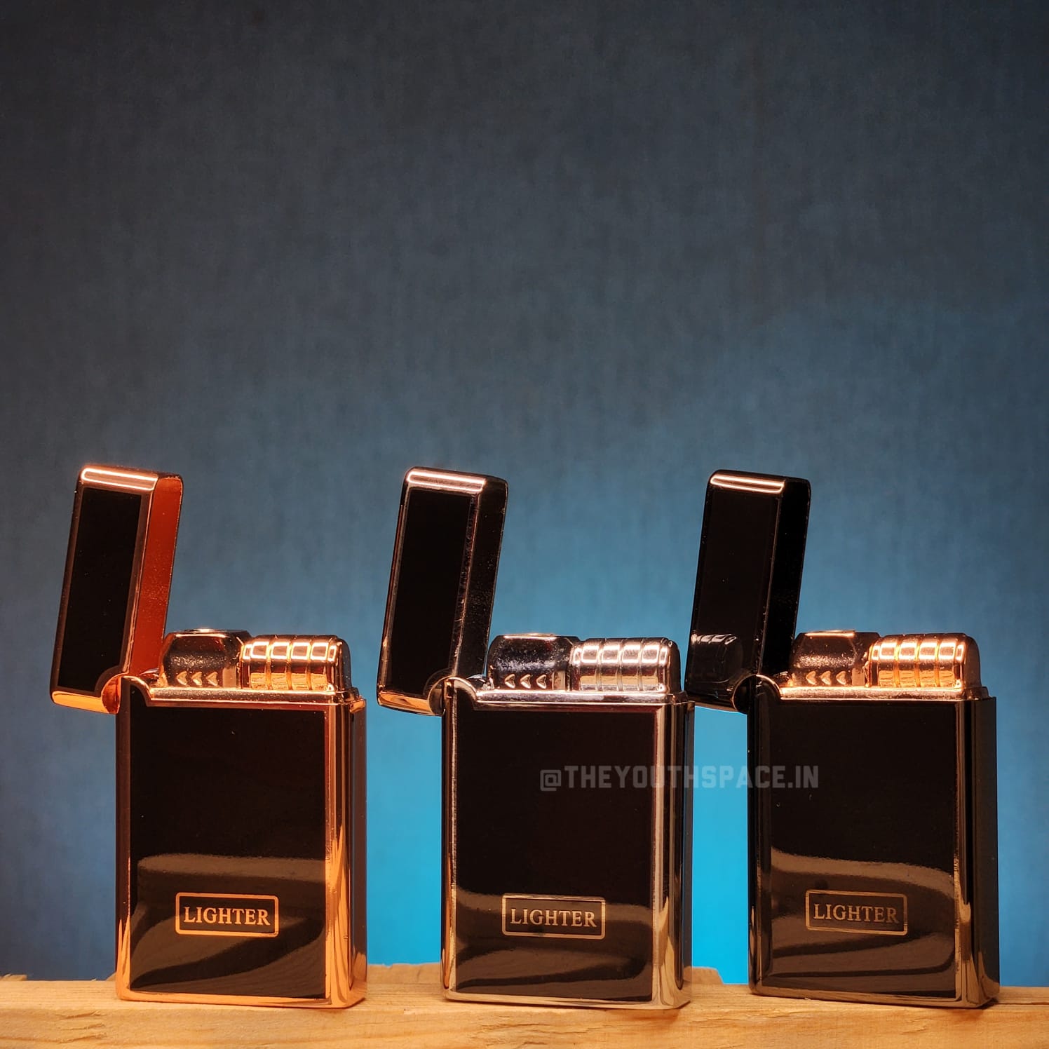 Black Glossy Red Flame Jet Lighter (Metallic)