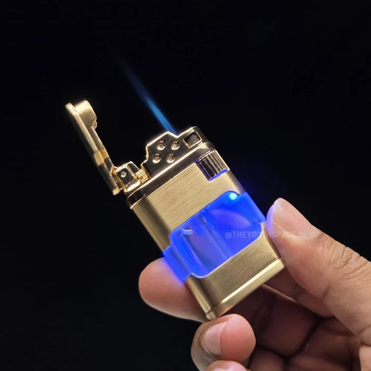 Luma Blue Tank Jet Lighter With LED