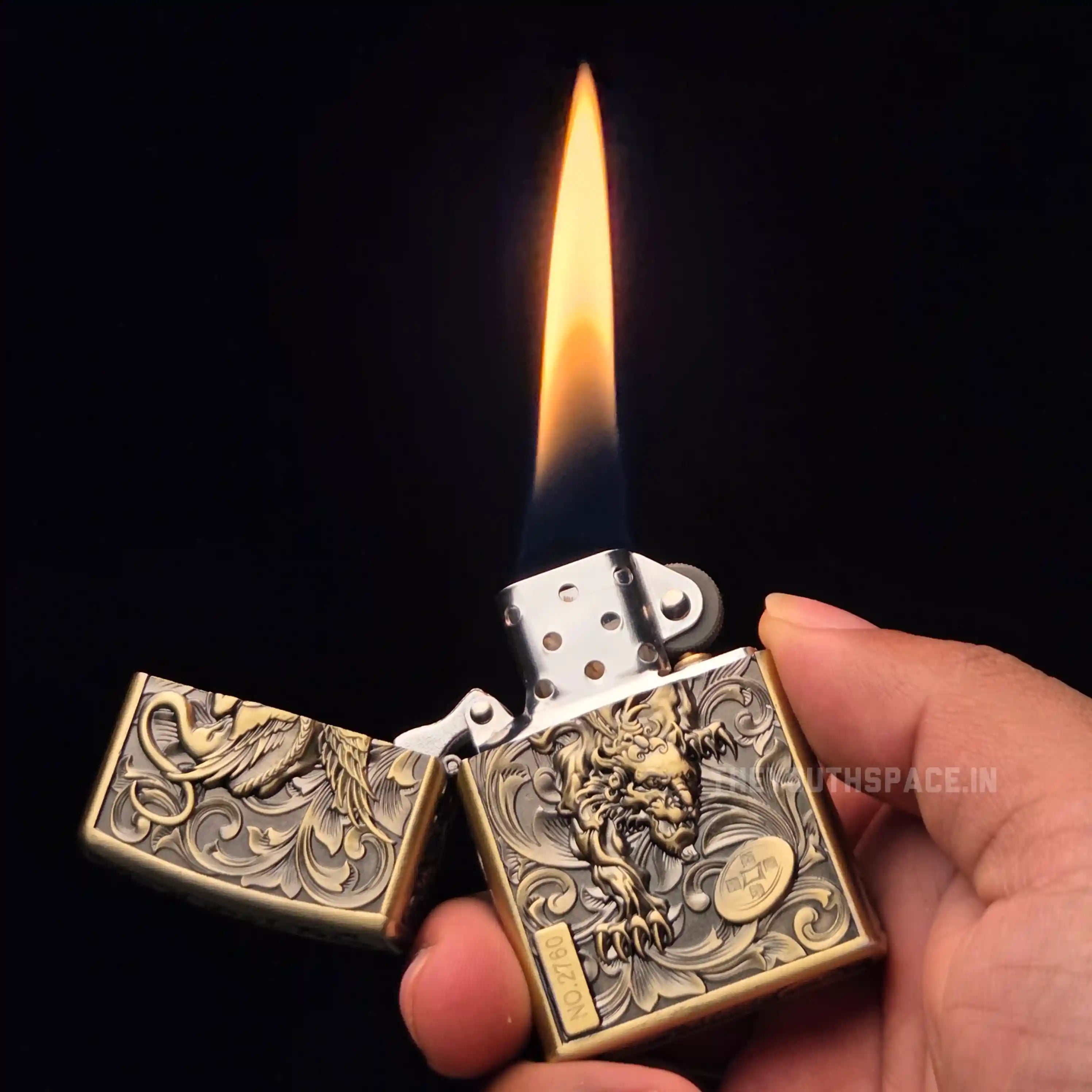 Zorro Ultimate Justice Brass 3D Carved Heavy Armor Mythical Guardian Creature Lighter