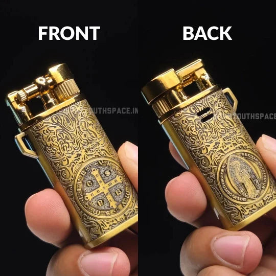 Saint Benedict Engraved Lighter