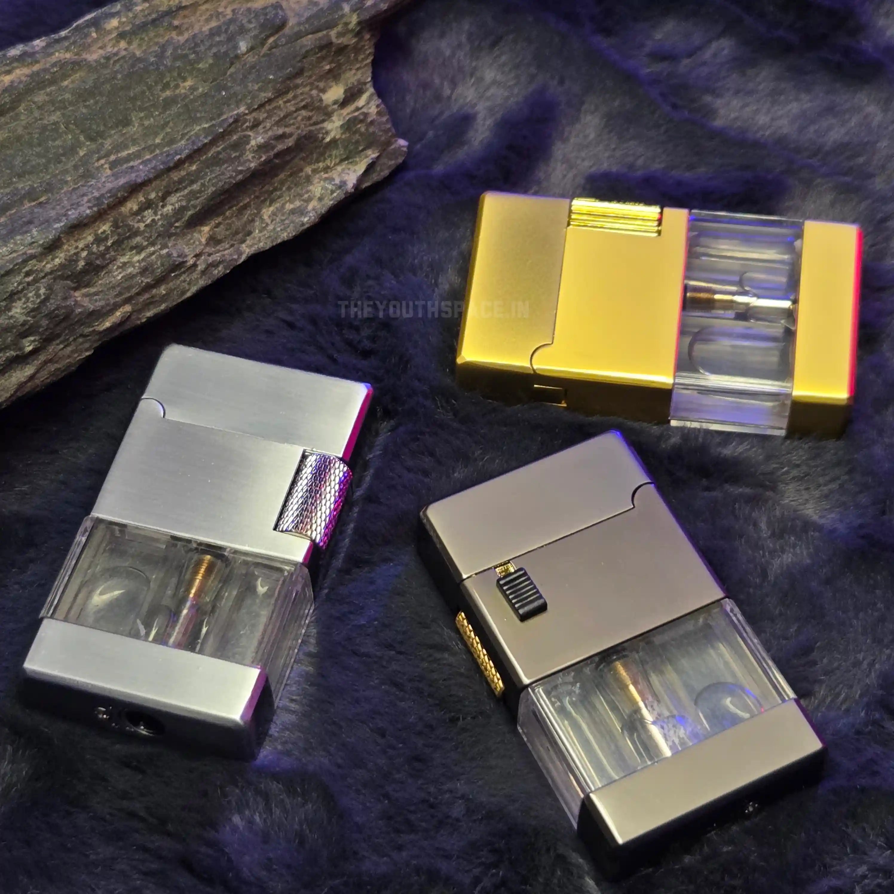 Dual Flame Mode Sleek Lighter (Metallic)