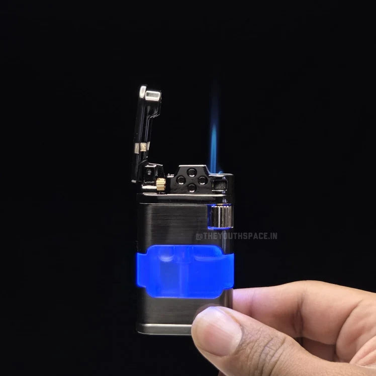 Luma Blue Tank Jet Lighter With LED