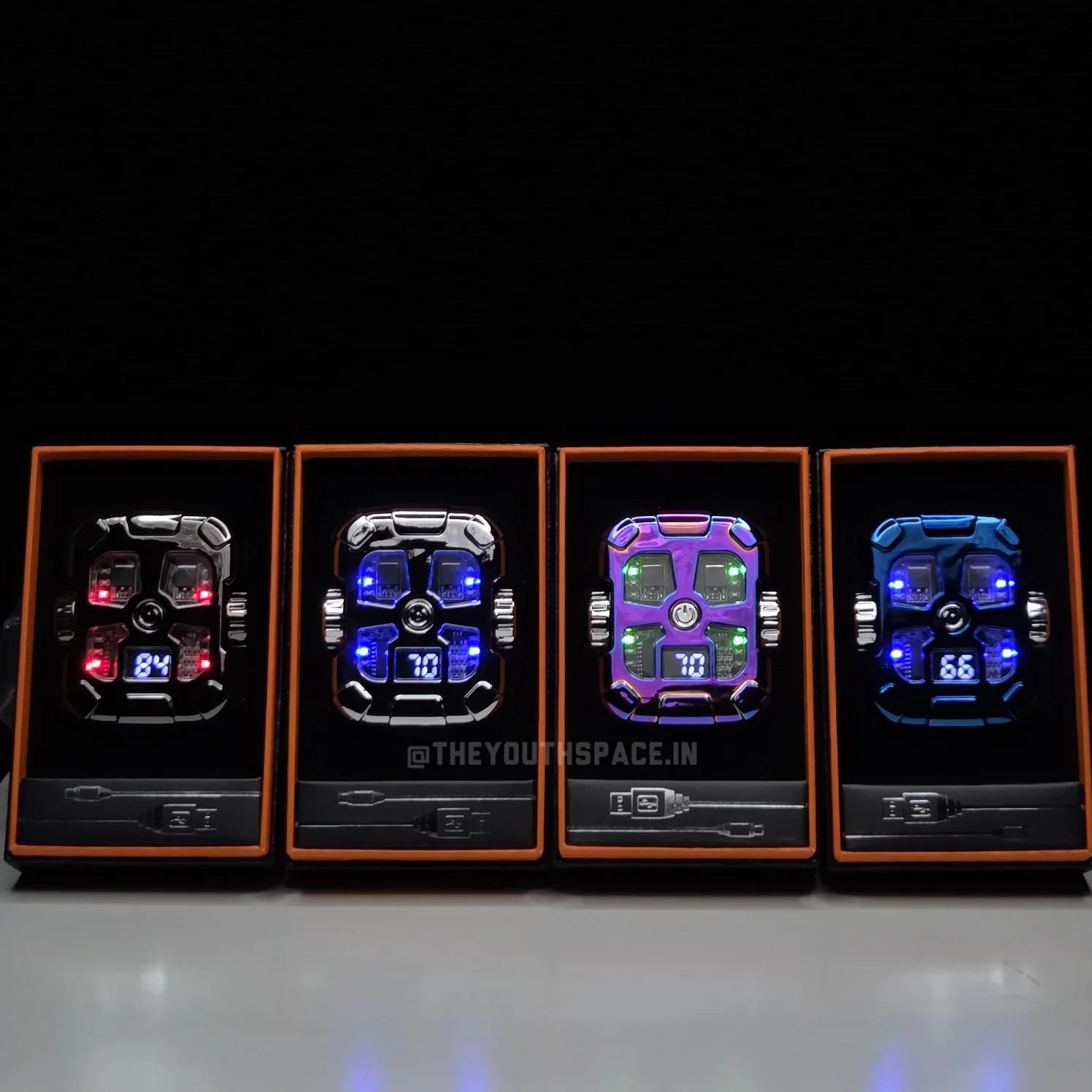Double Arc Gyro Spinning Led USB rechargeable Lighter