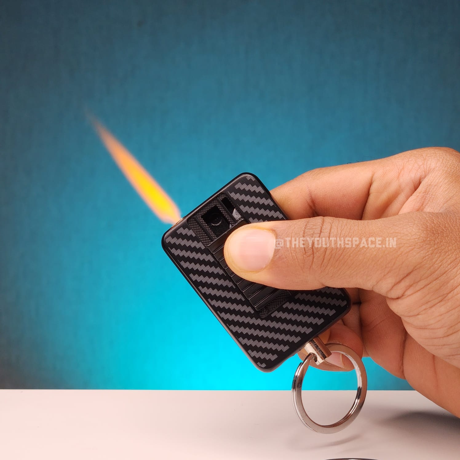 Carbon Ignite Orange Flame Lighter (Metallic)