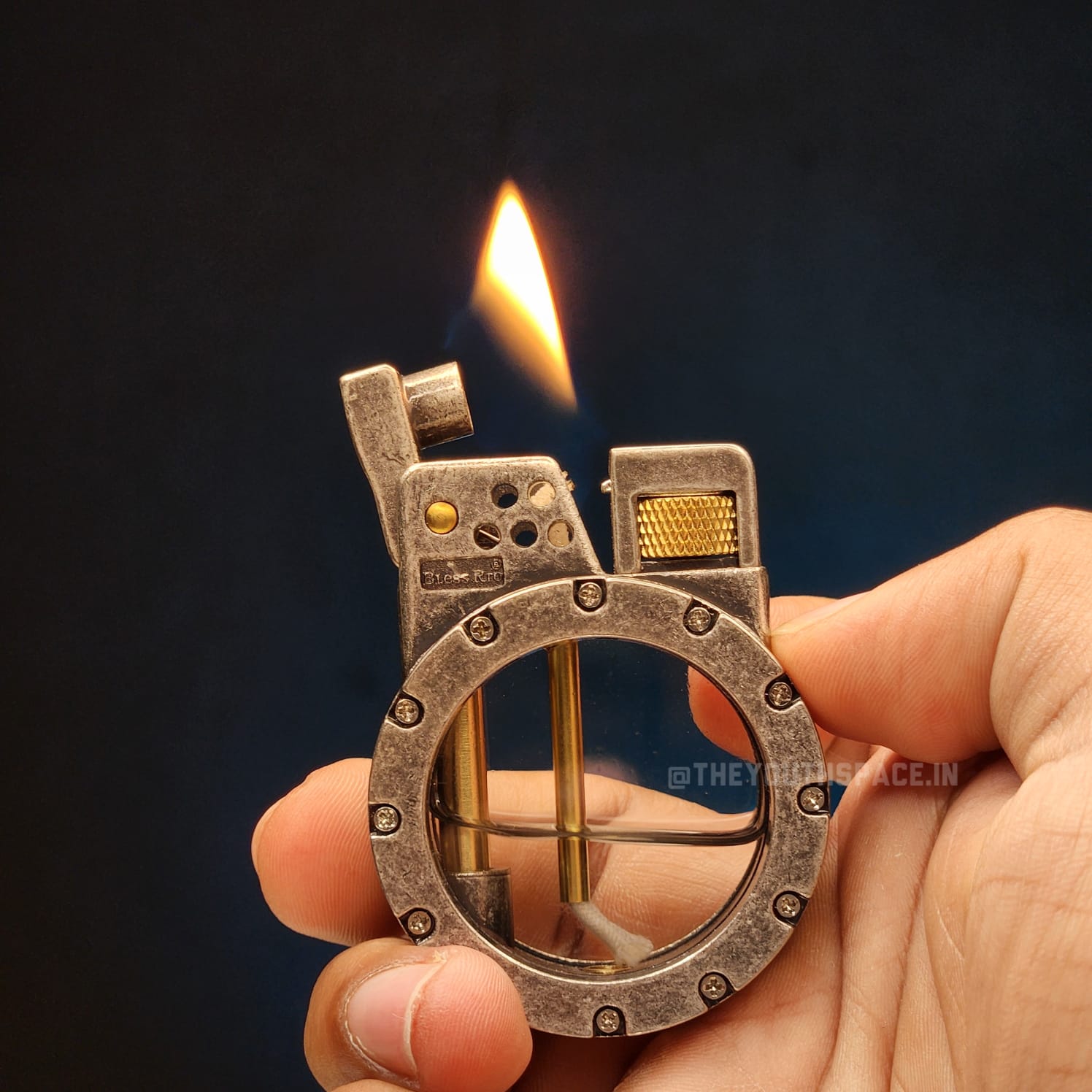 Retro Kerosene Visible Tank Lighter(Metallic)