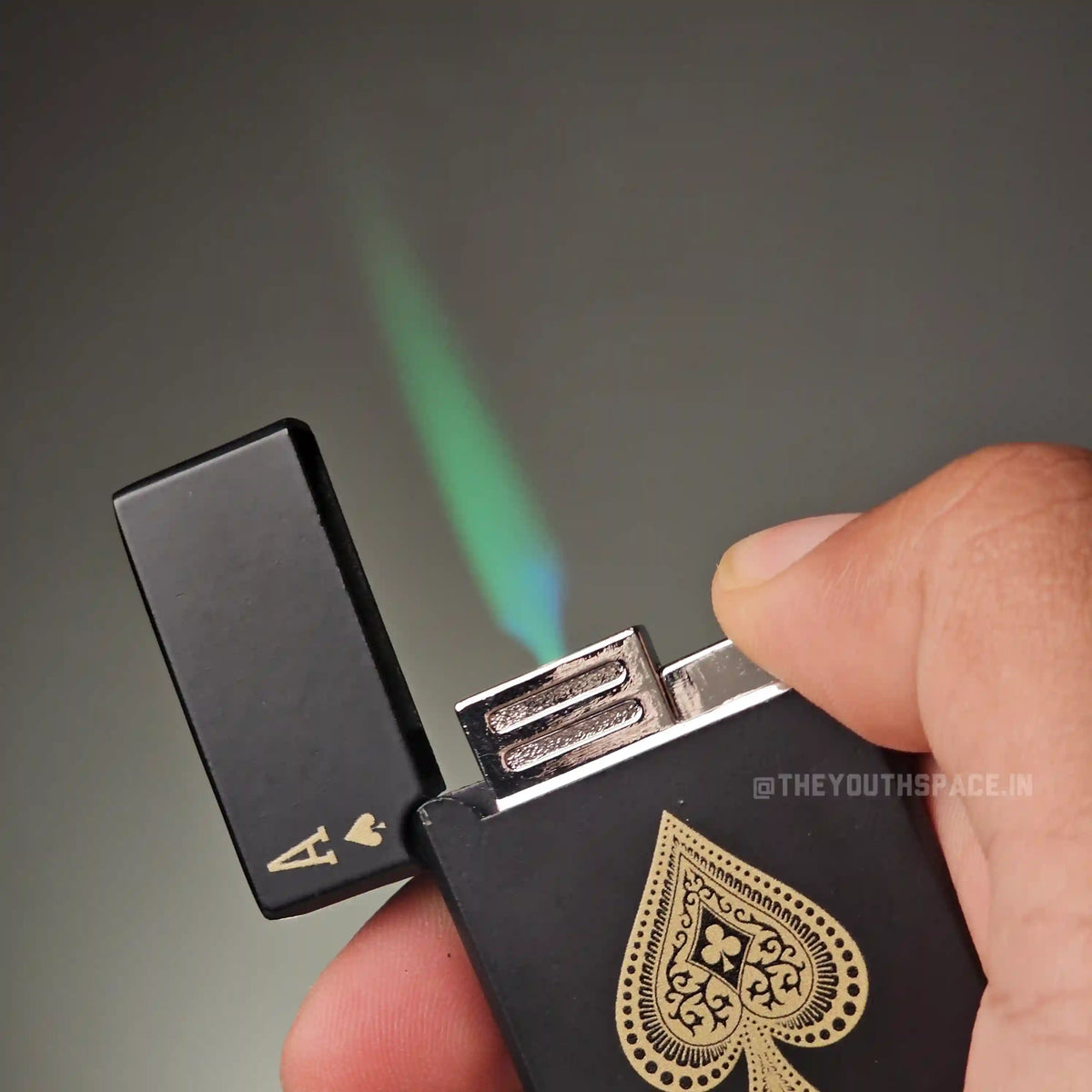 Card-Themed Green Jet Lighter