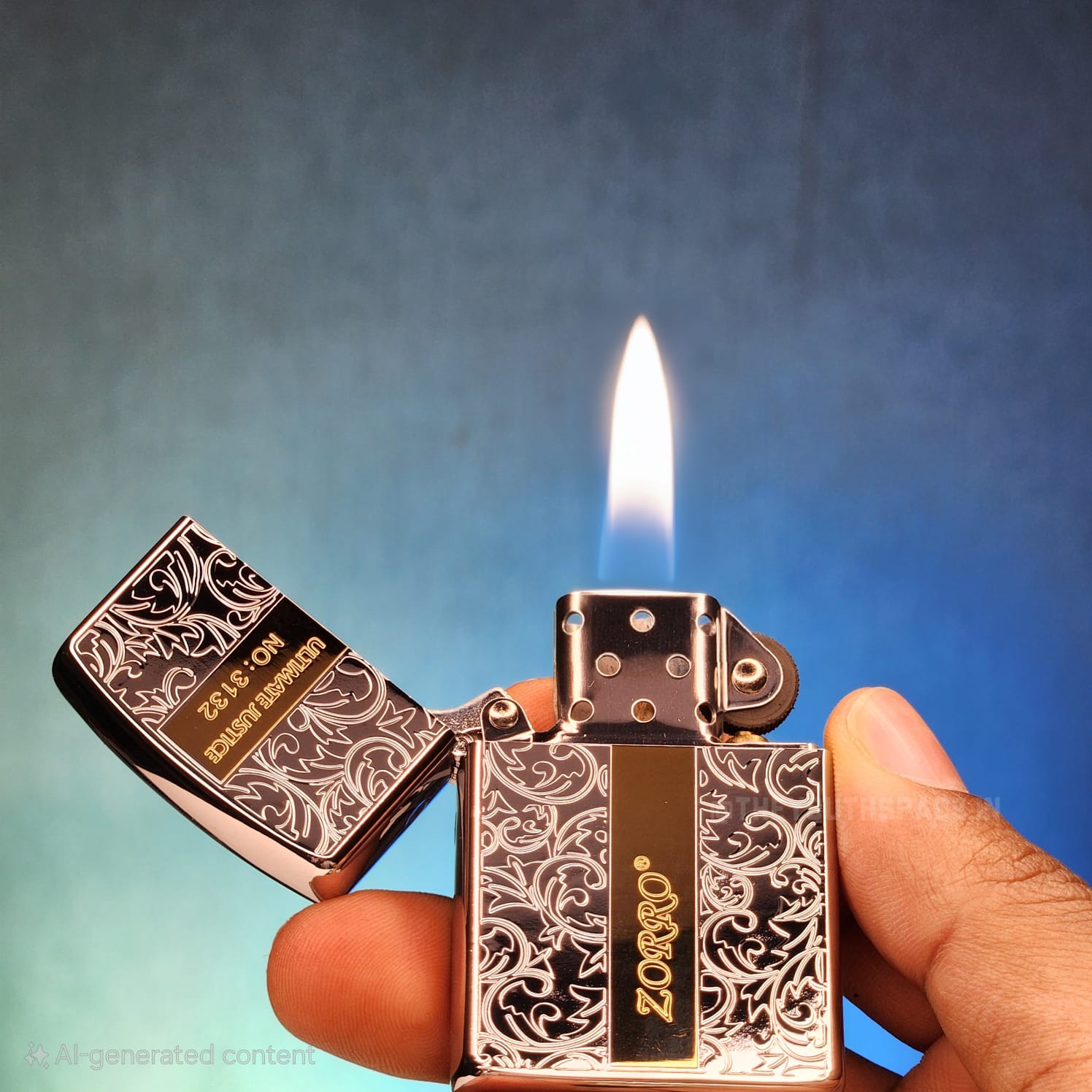 ZORRO ULTIMATE JUSTICE BRASS METALLIC SILVER COLOR LIGHTER 22HK