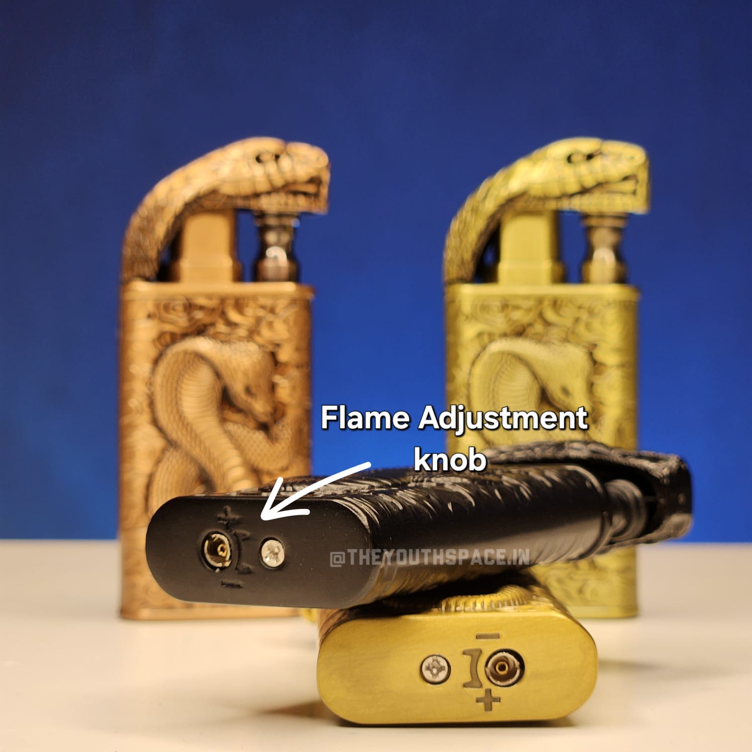 King Cobra Dual Flame Mode Lighter (Metallic)