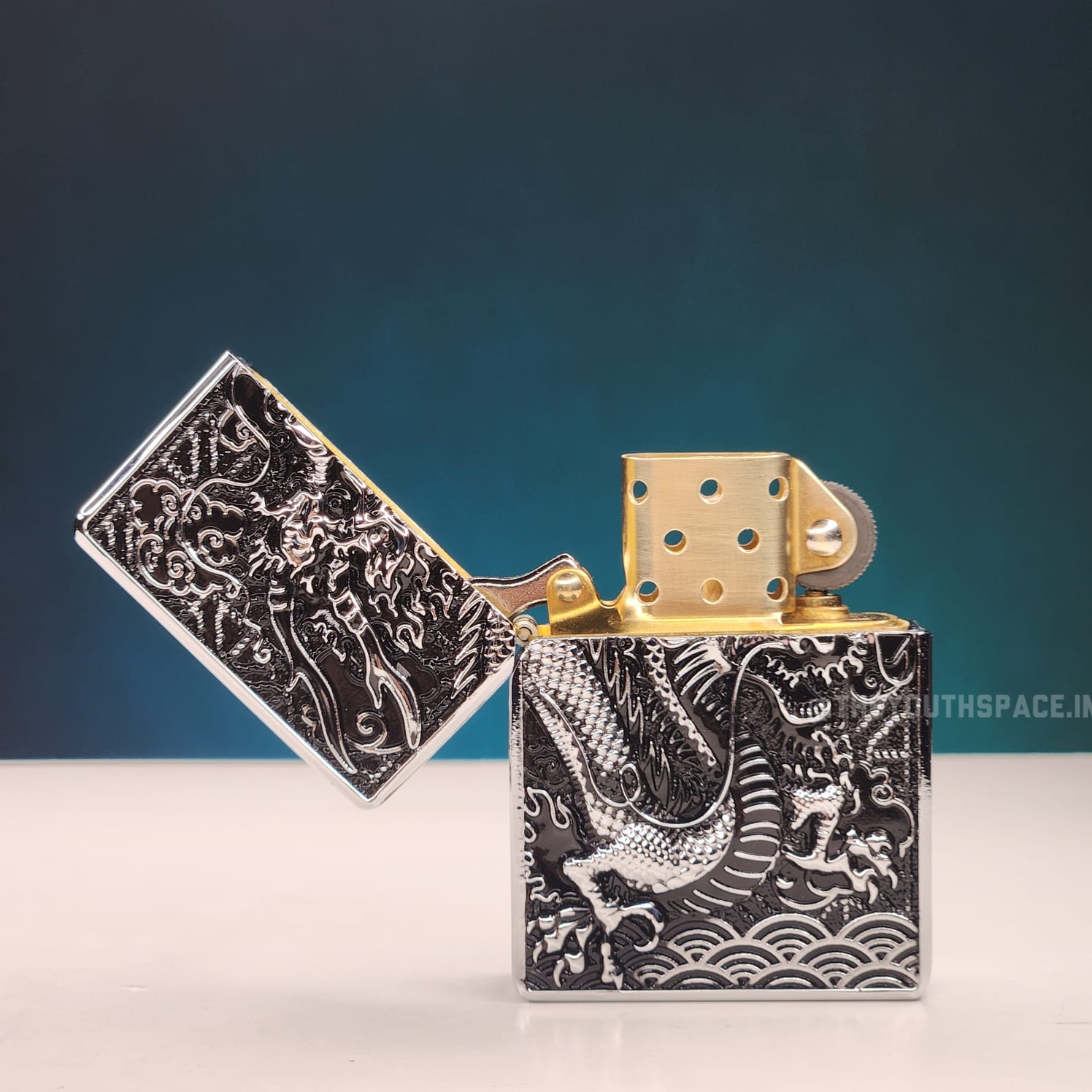 Zorro Ultimate Justice Brass Antique Dragon Embossed Lighter