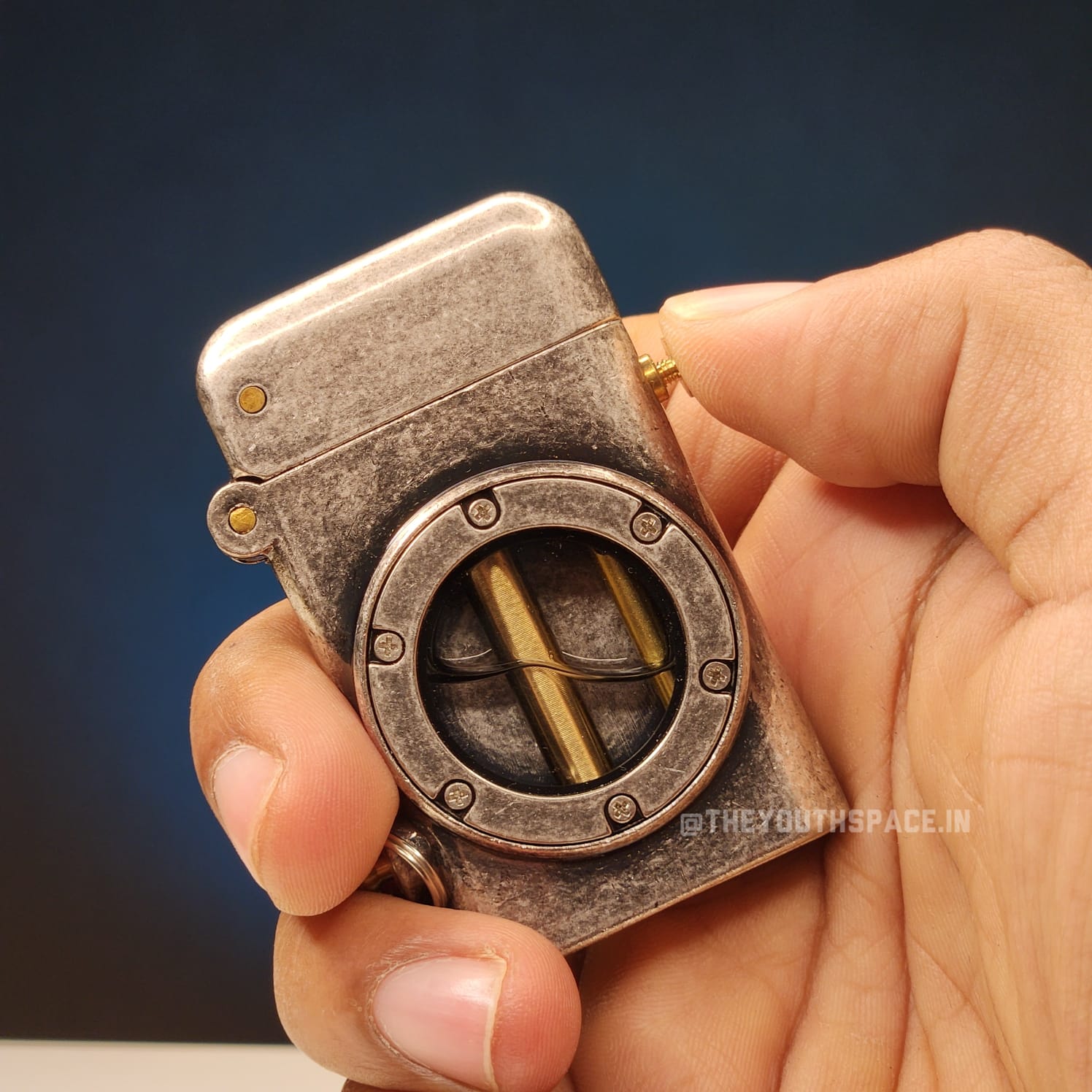 Premium Golden Mechanical Visible Fuel Tank Lighter
