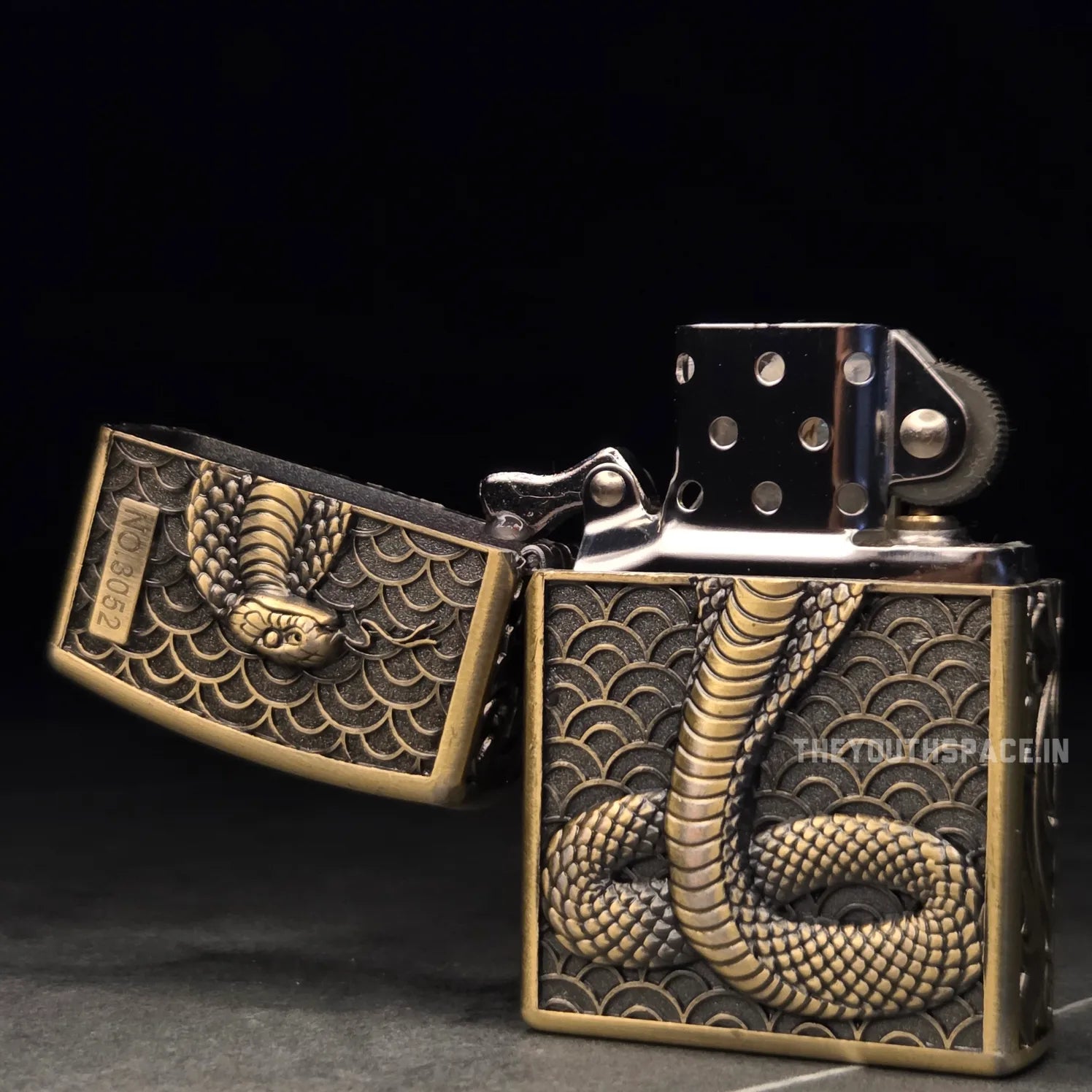 Zorro Ultimate Justice Brass 3D Carved Heavy Armor Serpent Lighter