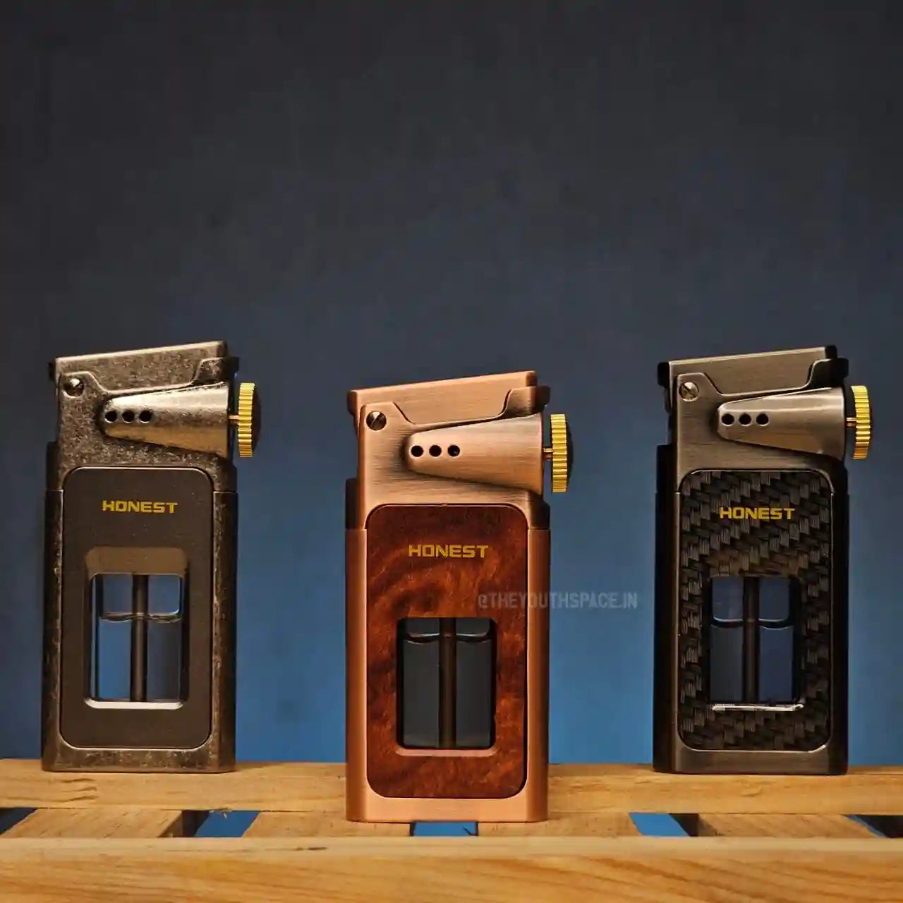 Retro style premium Lighter with visible fuel tank.