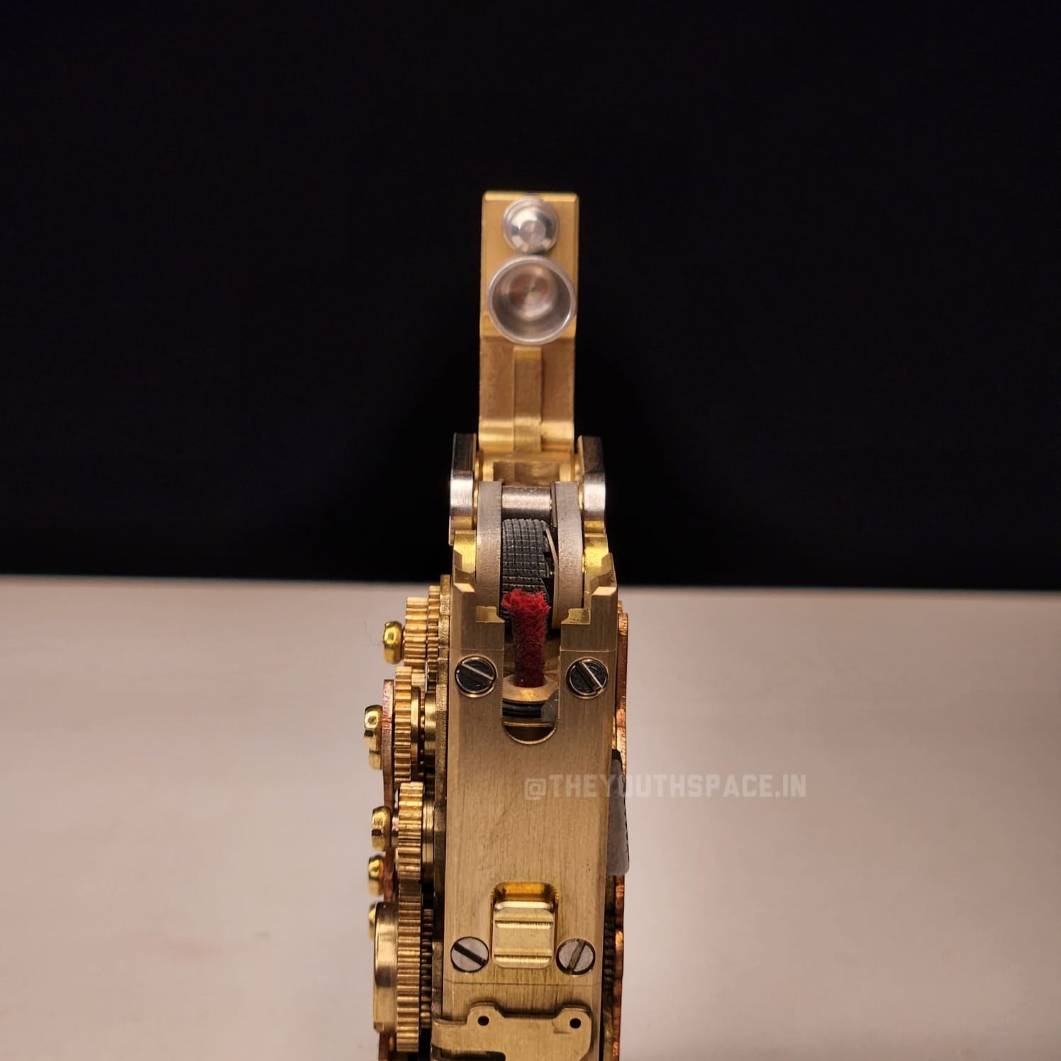 Premium Vintage Brass Steam Punk Mechanical Gear Linkage Automatic Lighter