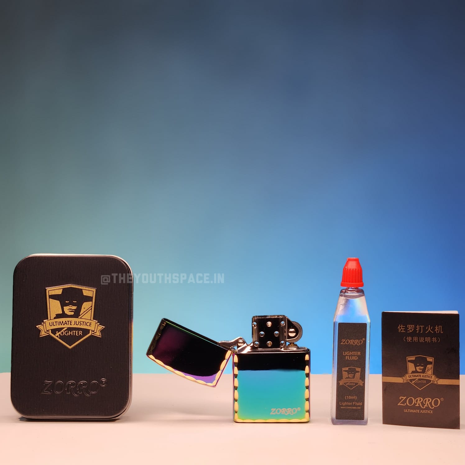 ZORRO ULTIMATE JUSTICE BRASS MULTI-COLOR LIGHTER 22HK