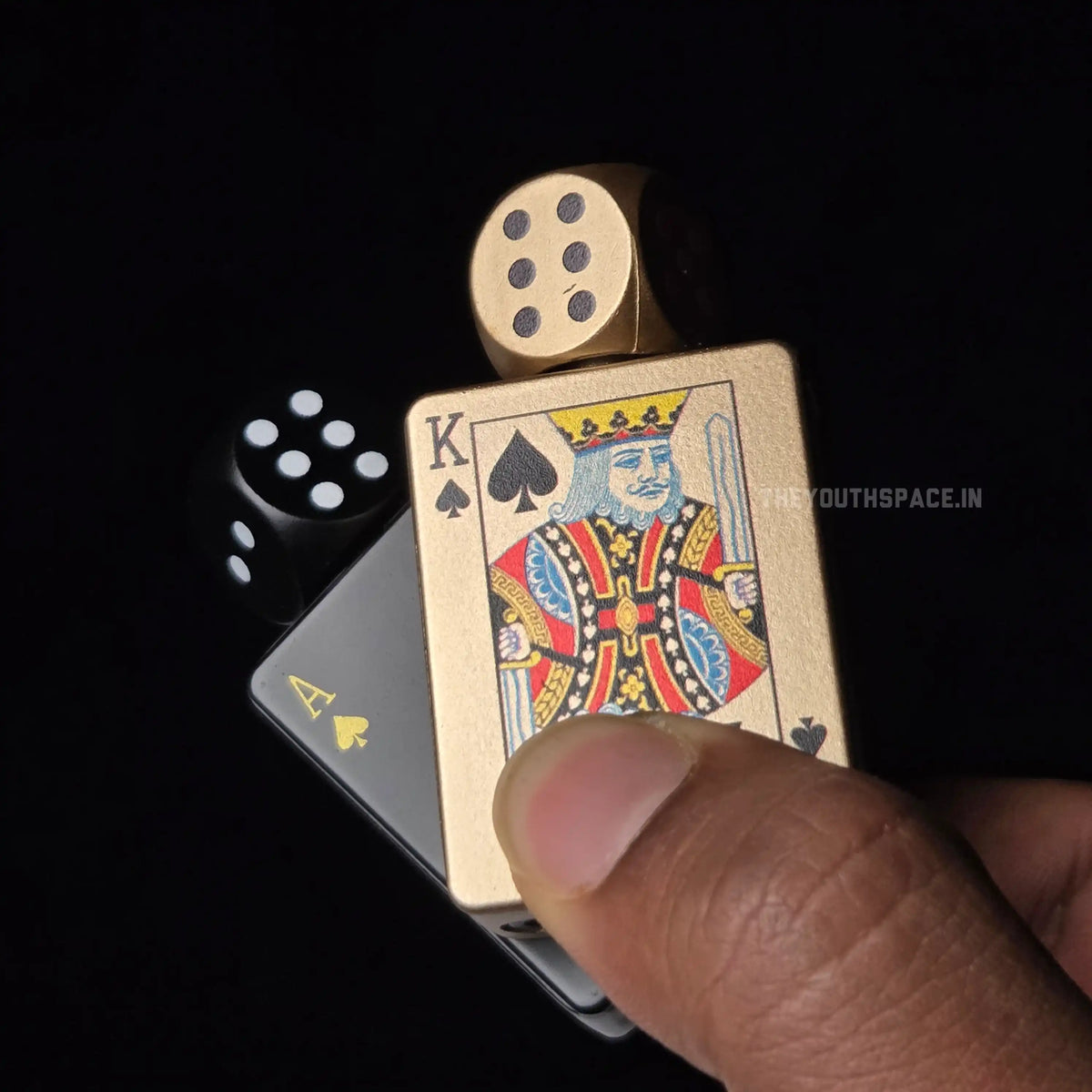 Dice green jet flame spinner lighter