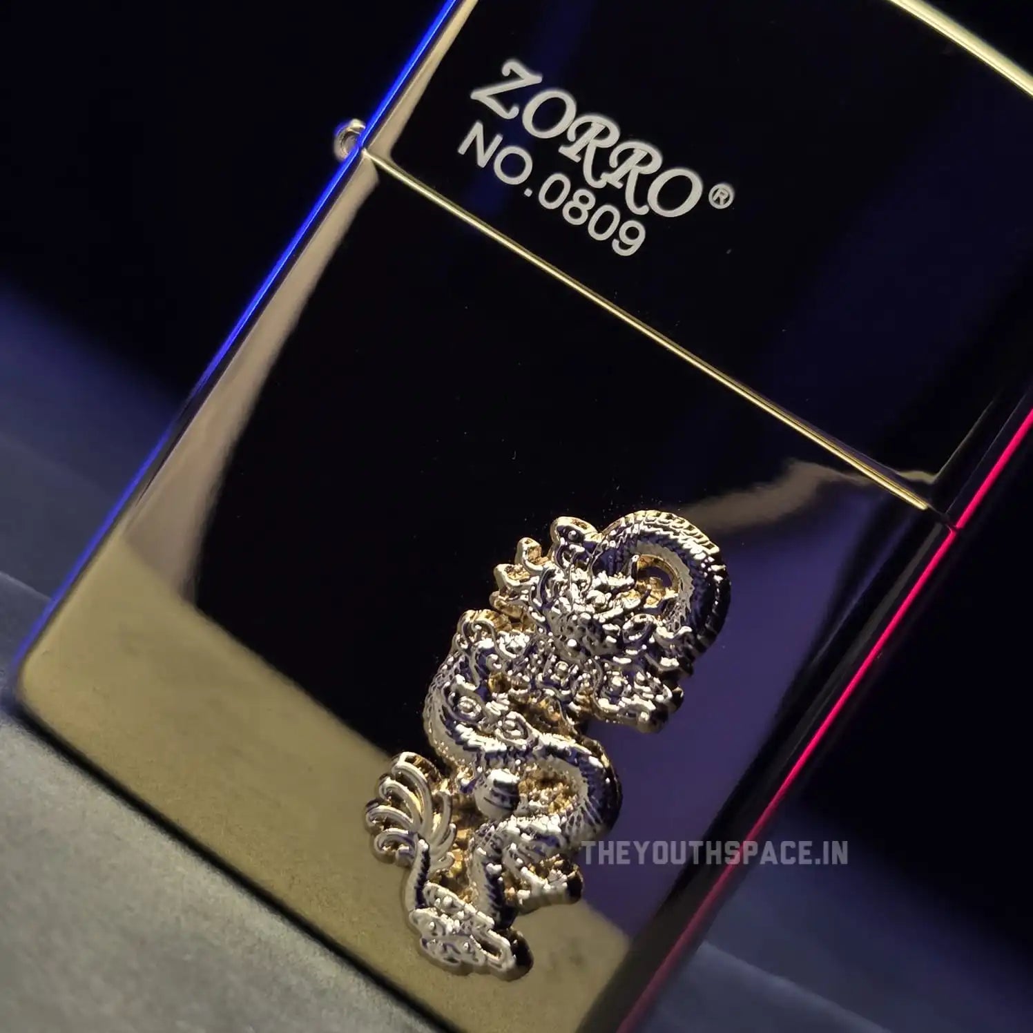 ZORRO ULTIMATE JUSTICE BRASS GOLDEN DRAGON EMBOSSED LIGHTER 24HK