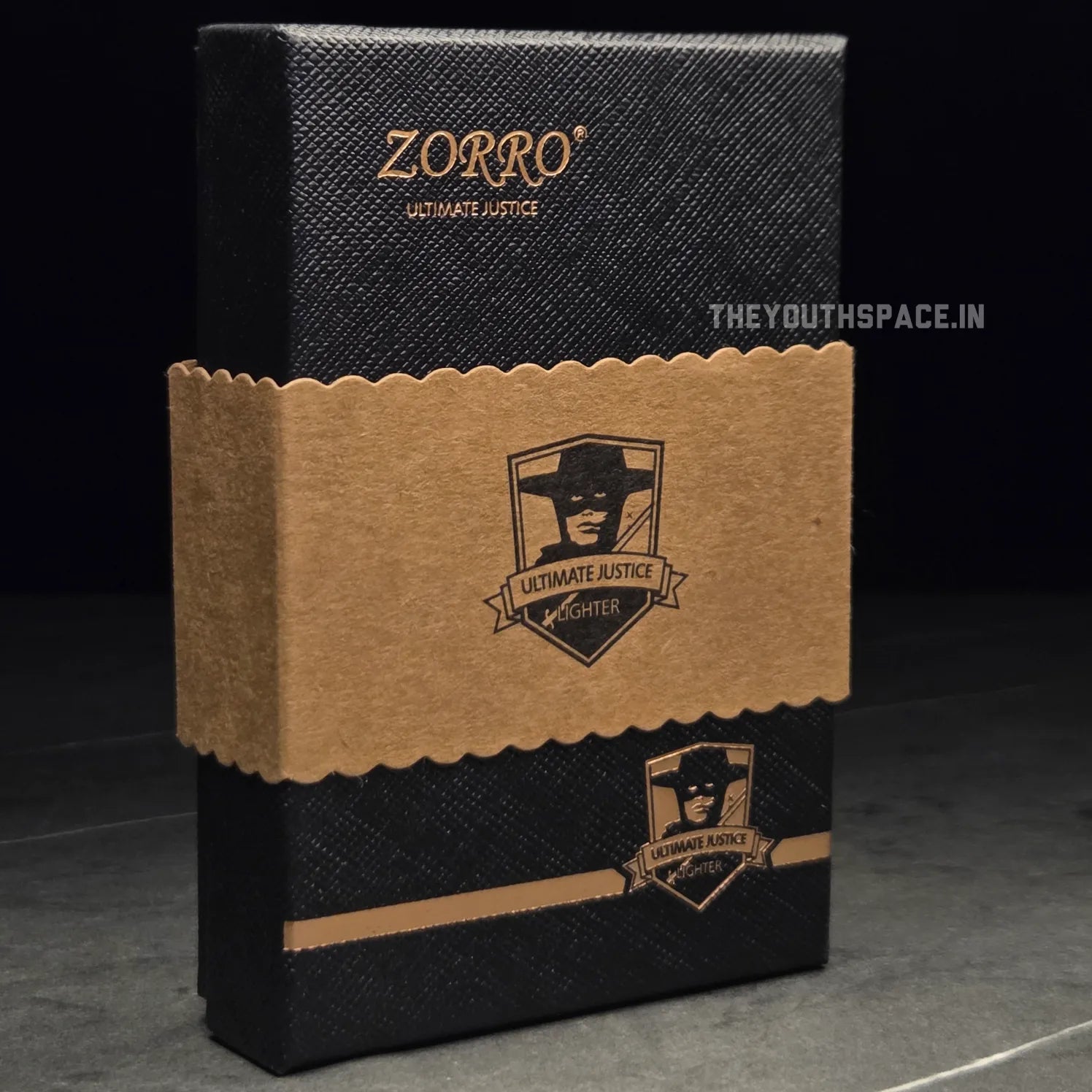 ZORRO ULTIMATE JUSTICE BRASS GOLDEN TIGER EMBOSSED LIGHTER 2025