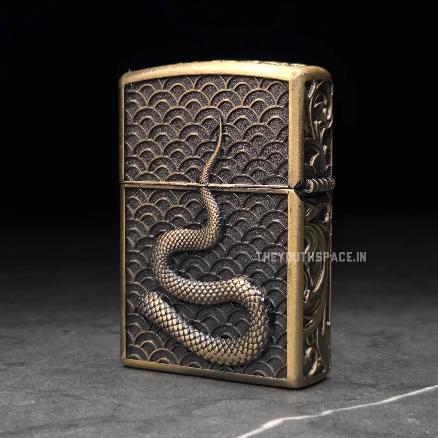 Zorro Ultimate Justice Brass 3D Carved Heavy Armor Serpent Lighter