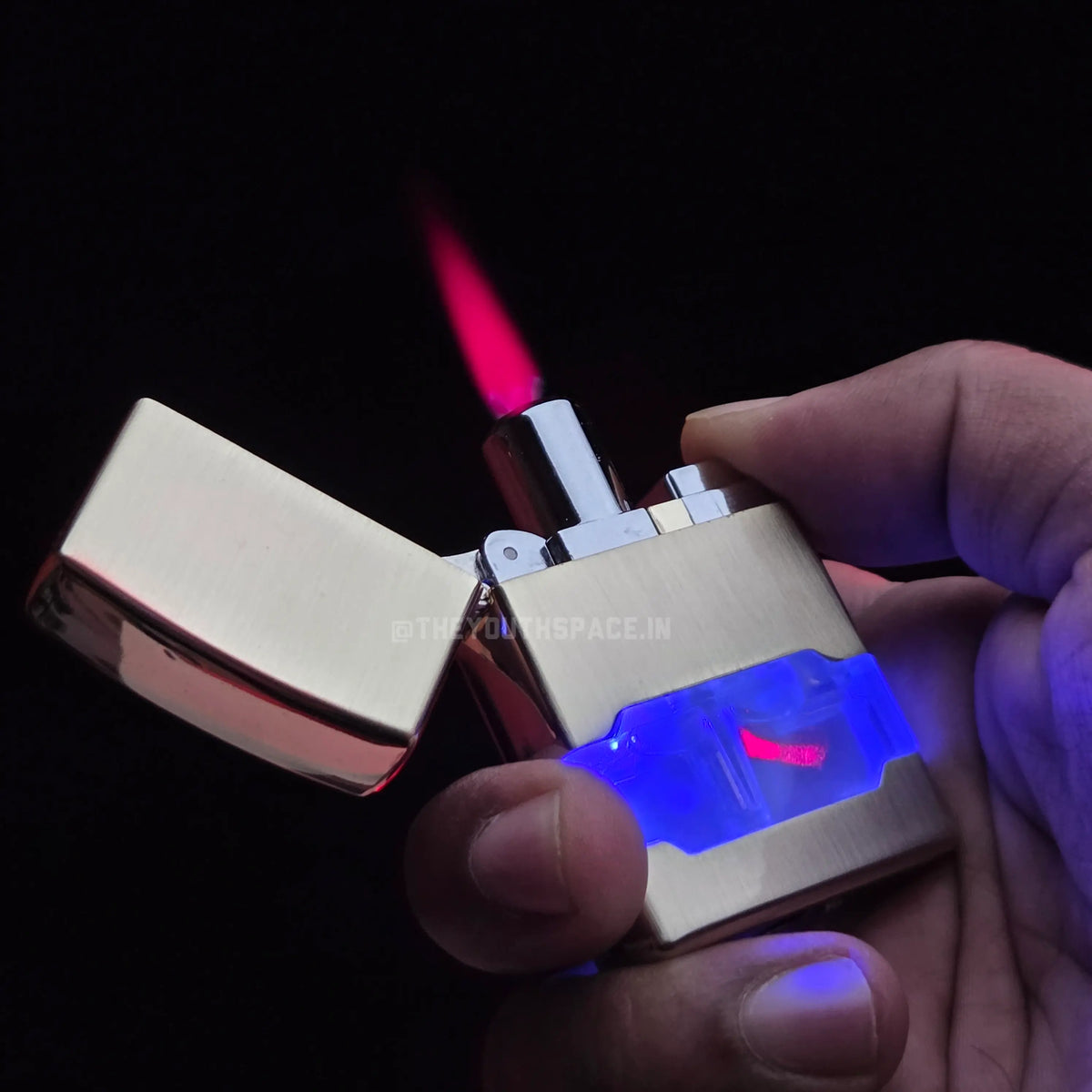 Lumi Tank Red Flame Jet Lighter (Metallic)