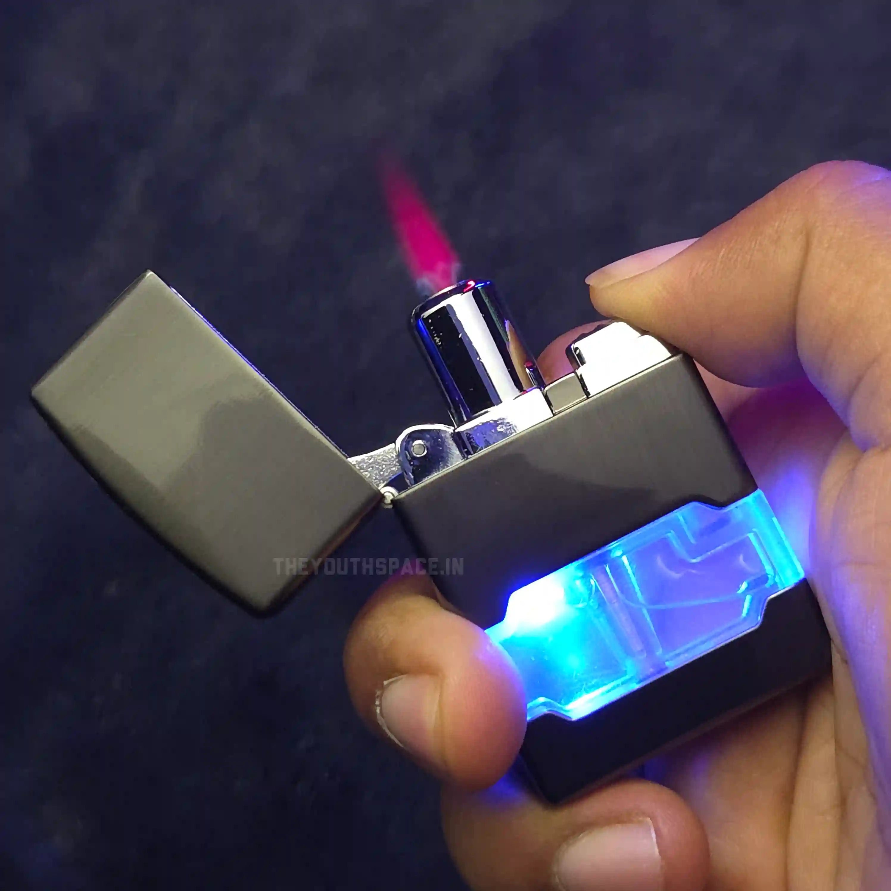 Lumi Tank Red Flame Jet Lighter (Metallic)